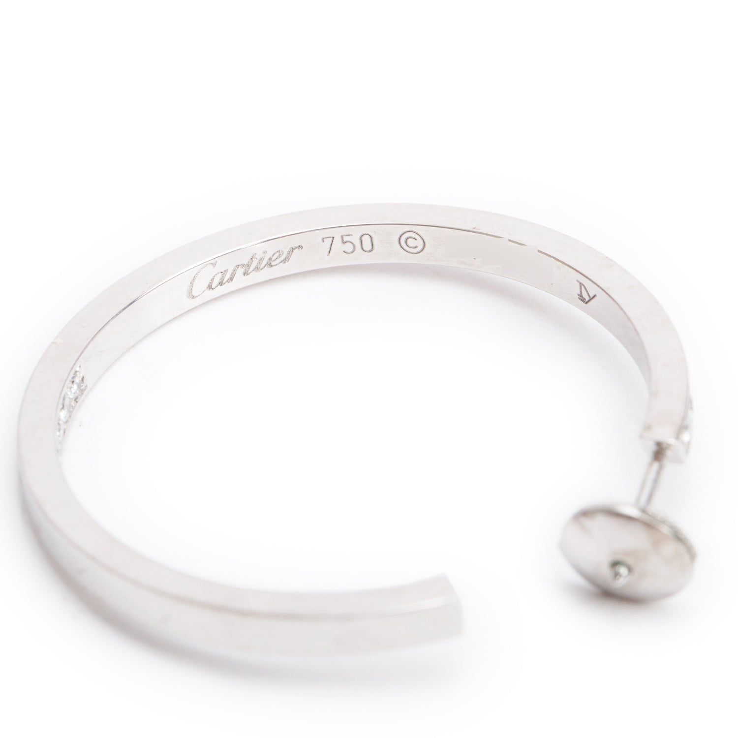 Cartier 18k White Gold Diamond Inside-Out Hoop Earrings w/ Box & Certificate