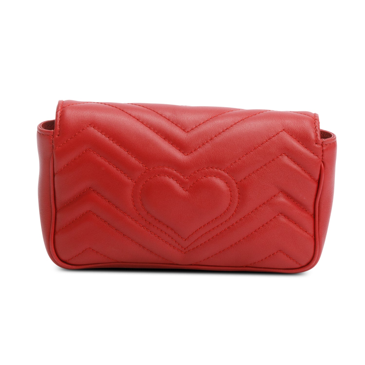 Gucci Red GG Marmont Matelasse Leather Super Mini Bag