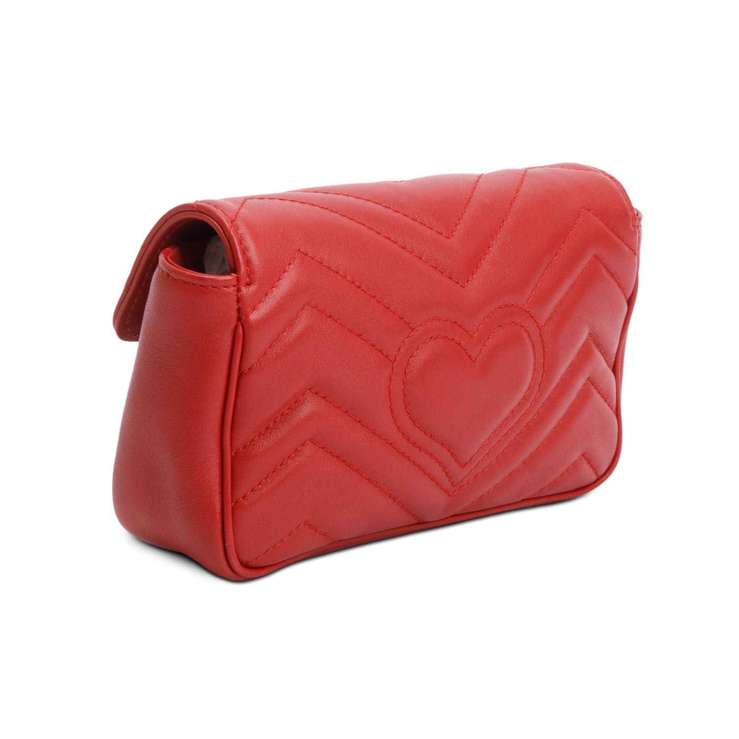 Gucci Red GG Marmont Matelasse Leather Super Mini Bag