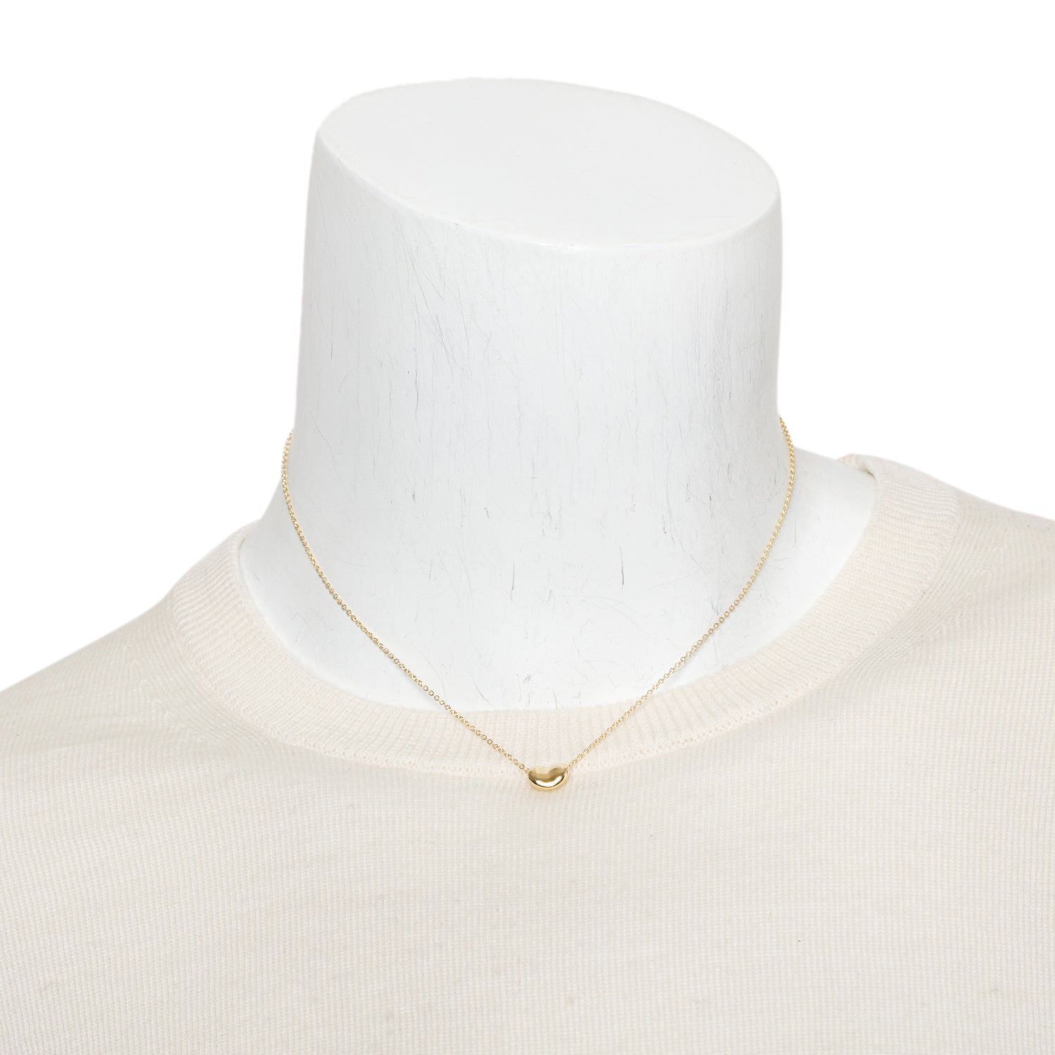 Tiffany & Co. Elsa Peretti 18k Yellow Gold 9 MM Bean Pendant Necklace w/ Box
