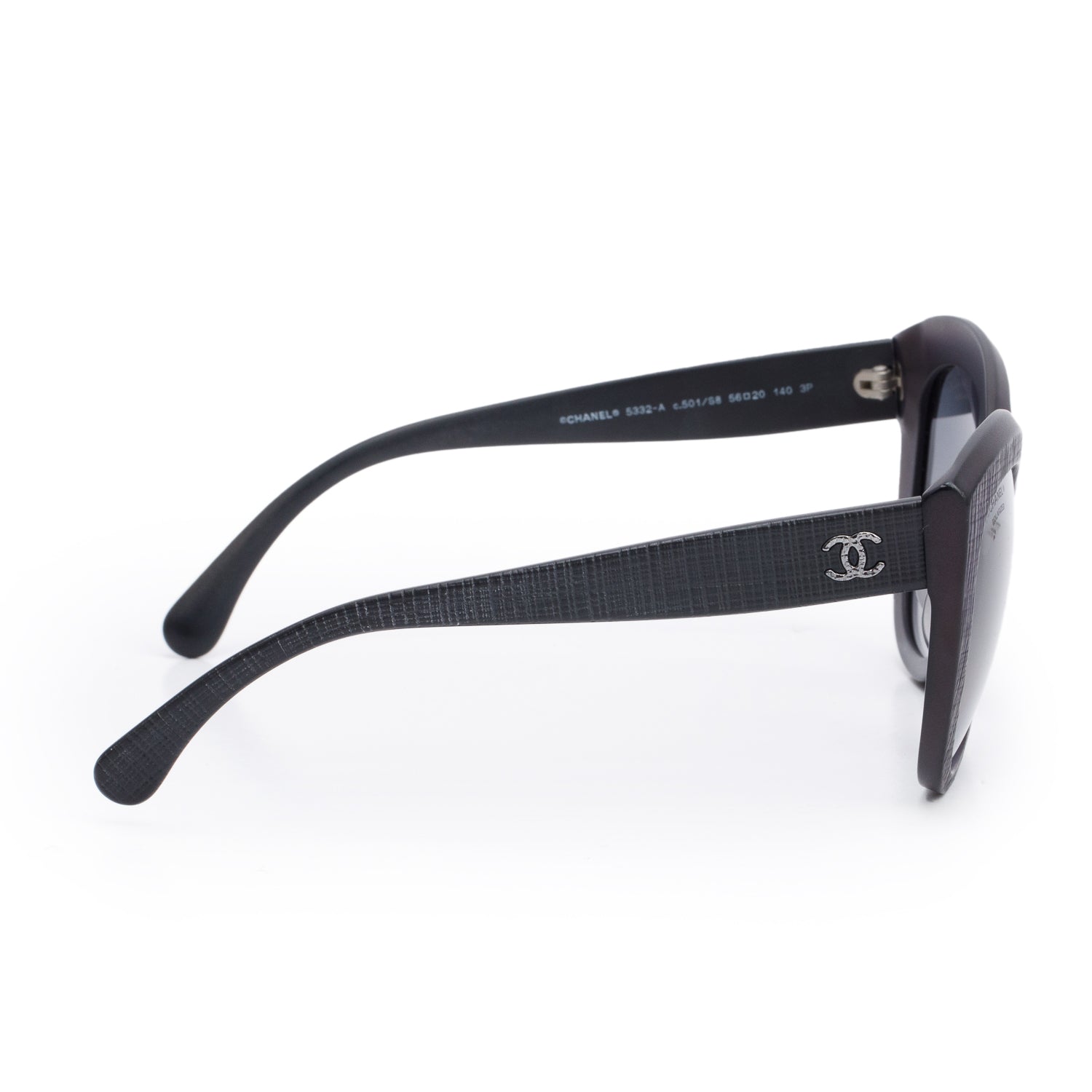 Chanel 5332-A Black Acetate Butterfly Sunglasses w/ Box & Case