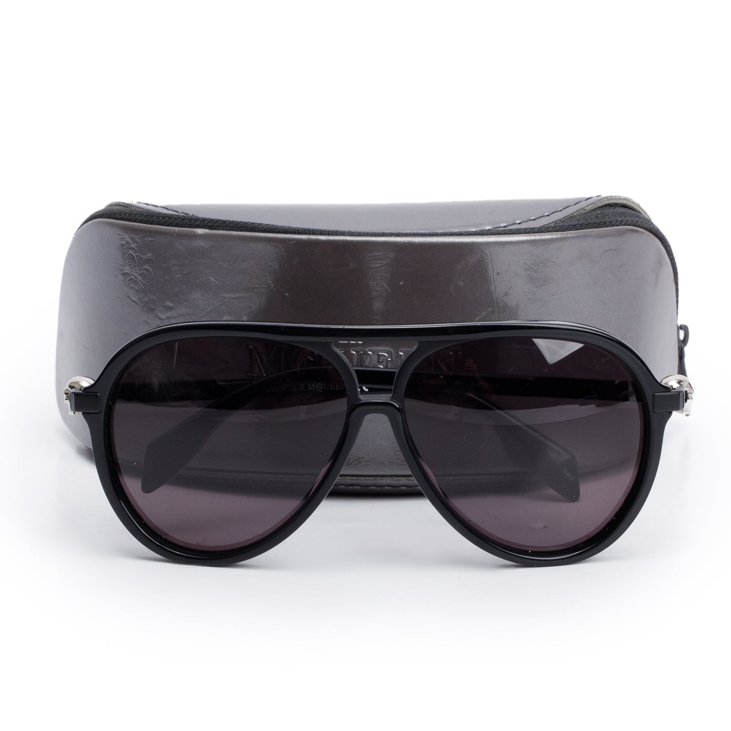 Alexander McQueen AM0020S Black Acetate Aviator Sunglasses