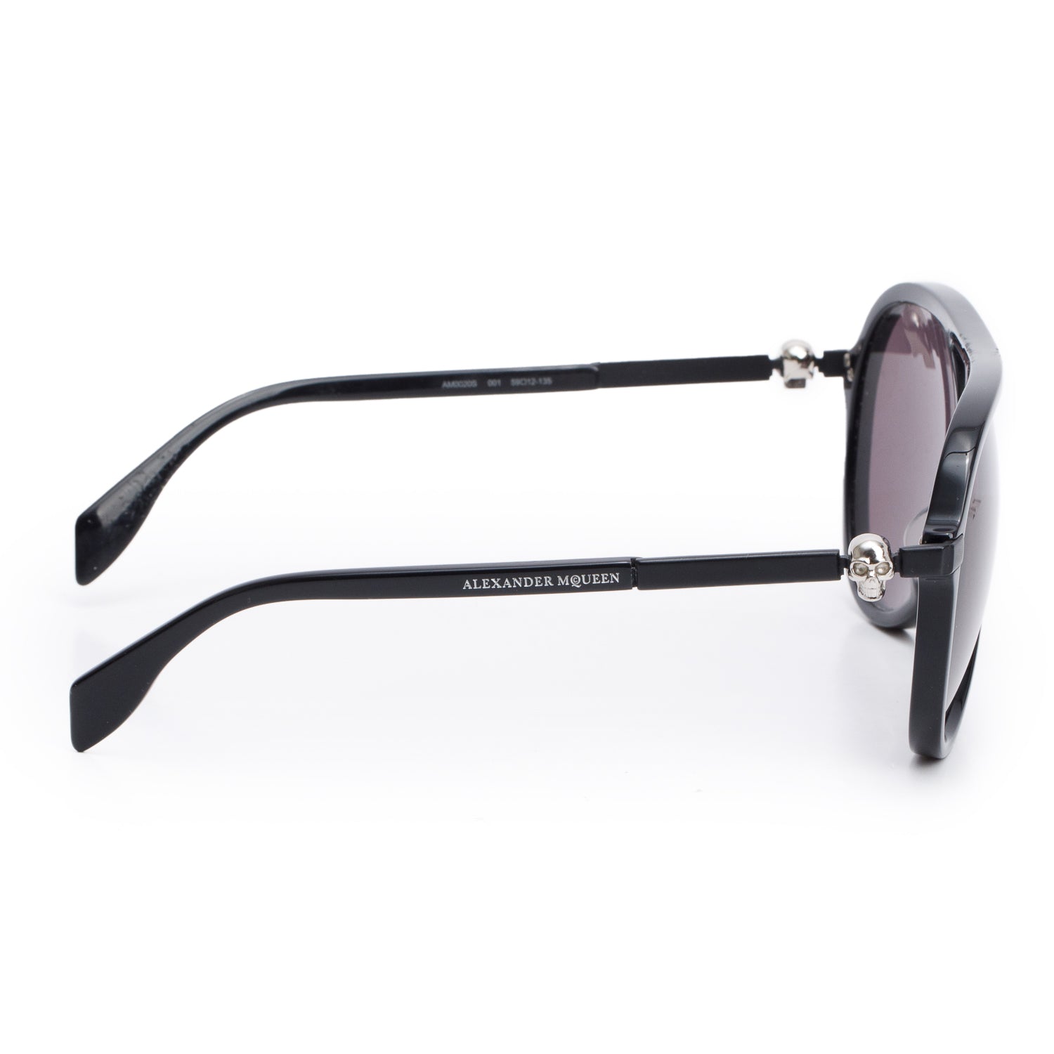 Alexander McQueen AM0020S Black Acetate Aviator Sunglasses