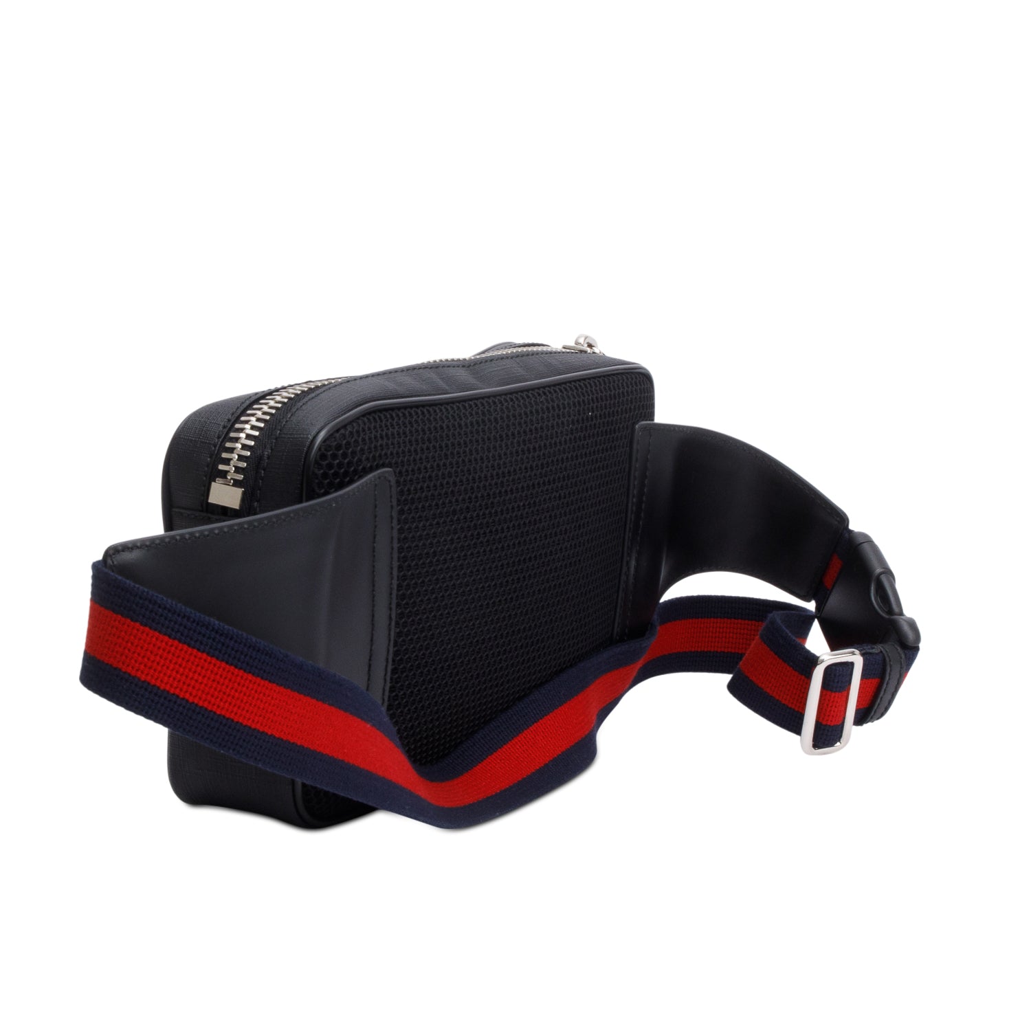 Gucci Black GG Supreme Belt Bag with Zip Pocket w/ Box