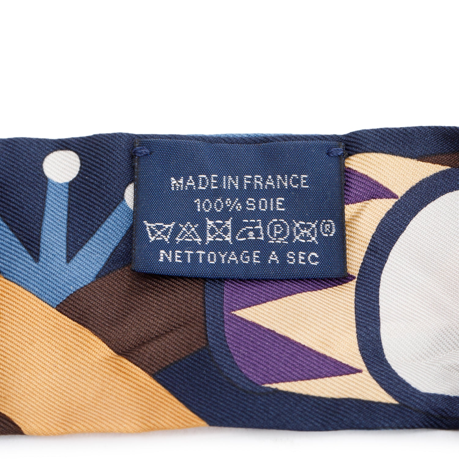 Hermes Blue Multicolor 'Parade En Fanfare' Silk Twilly w/ Box