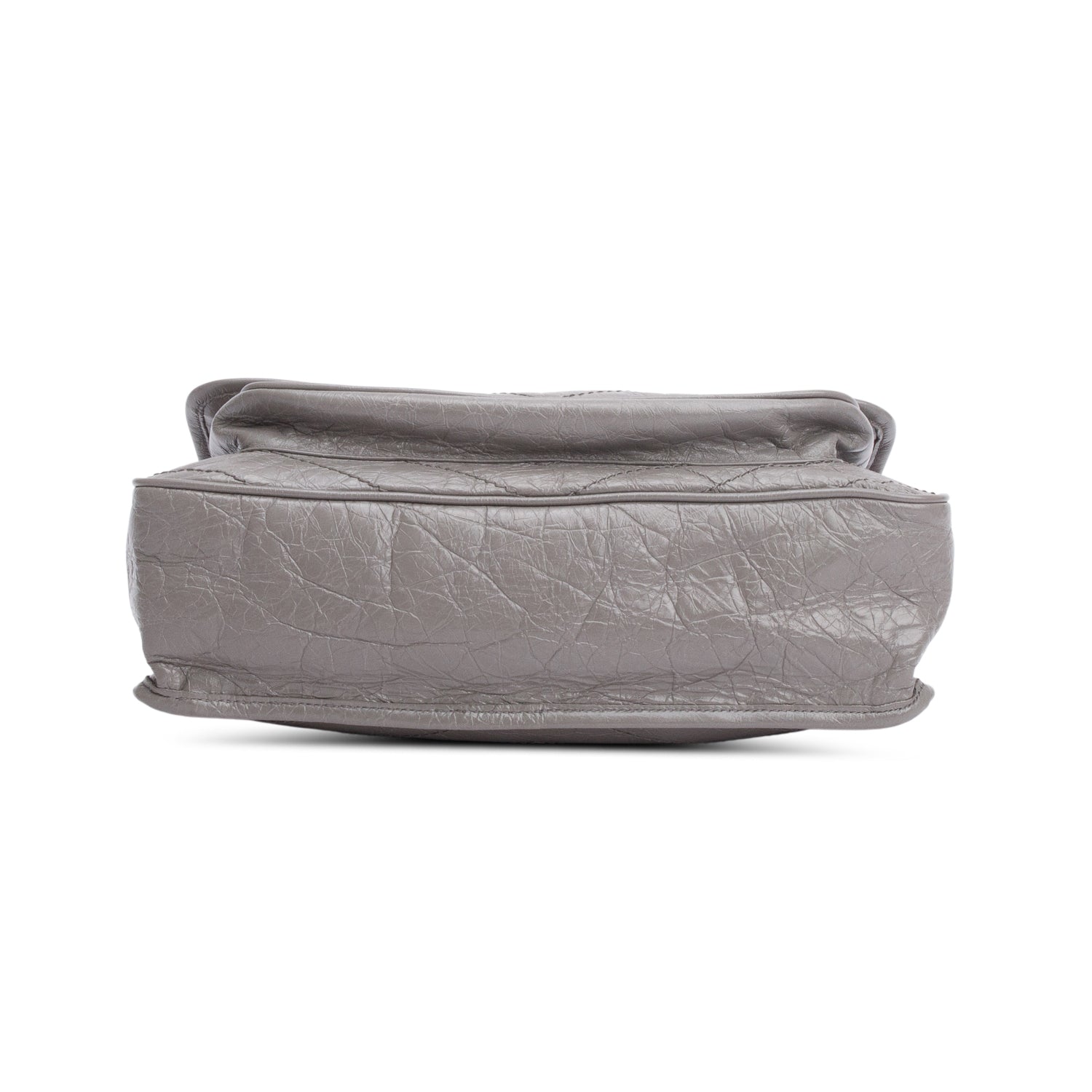 Saint Laurent Grey Crinkled Calfskin Leather Large Niki Shoulder Bag