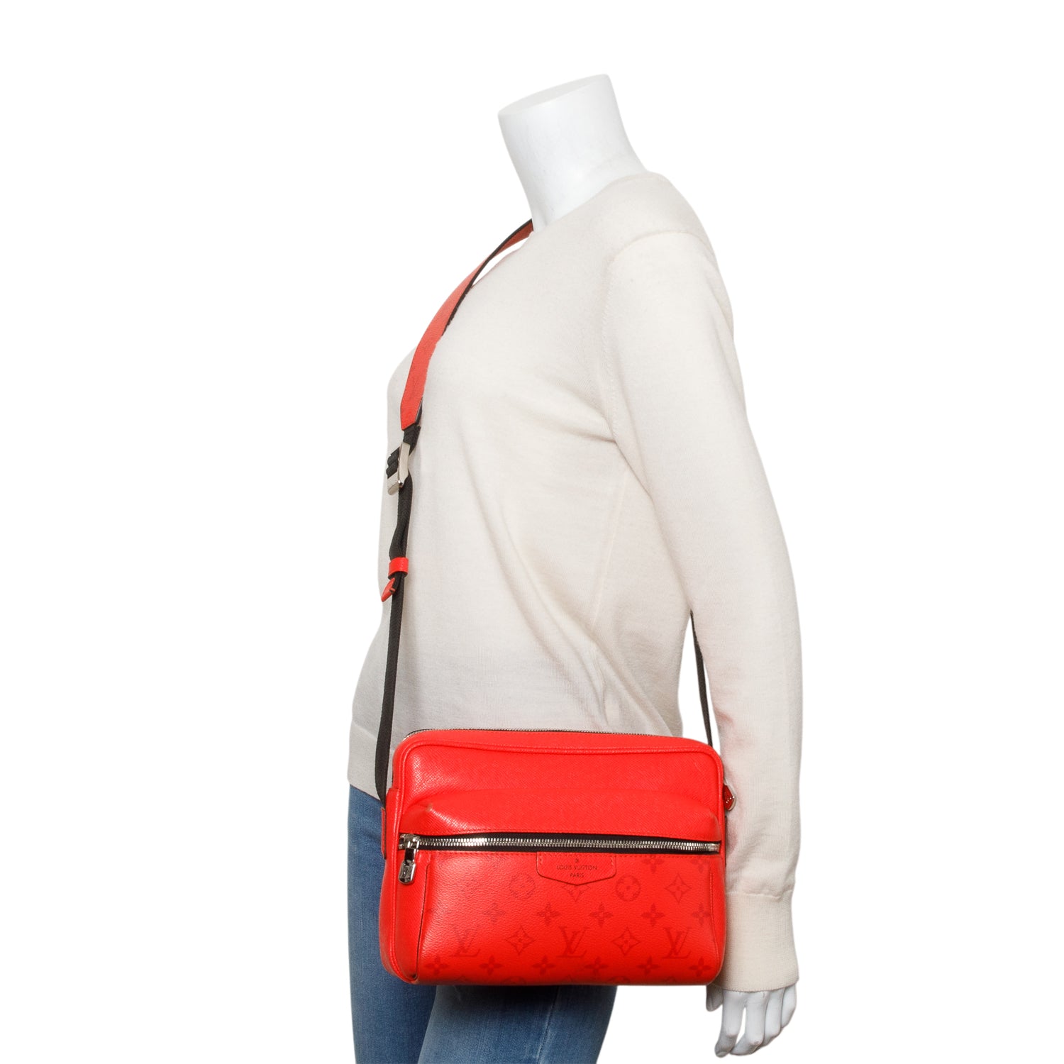 Louis Vuitton Red Taigarama Outdoor Messenger Bag w/ Box