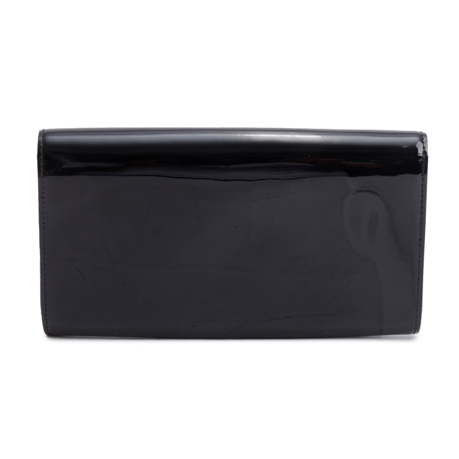 Louis Vuitton Black Vernis Signature Louise Clutch w/ Box