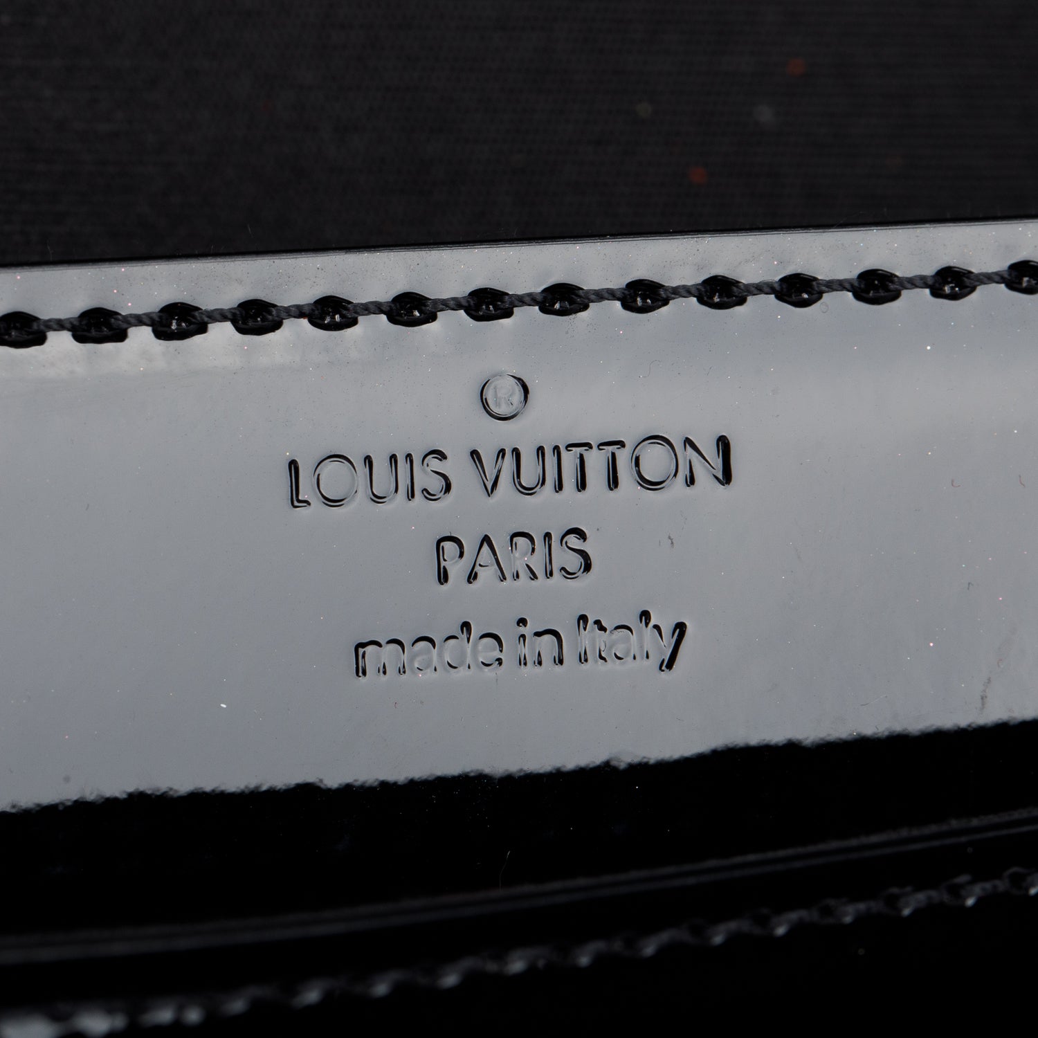Louis Vuitton Black Vernis Signature Louise Clutch w/ Box