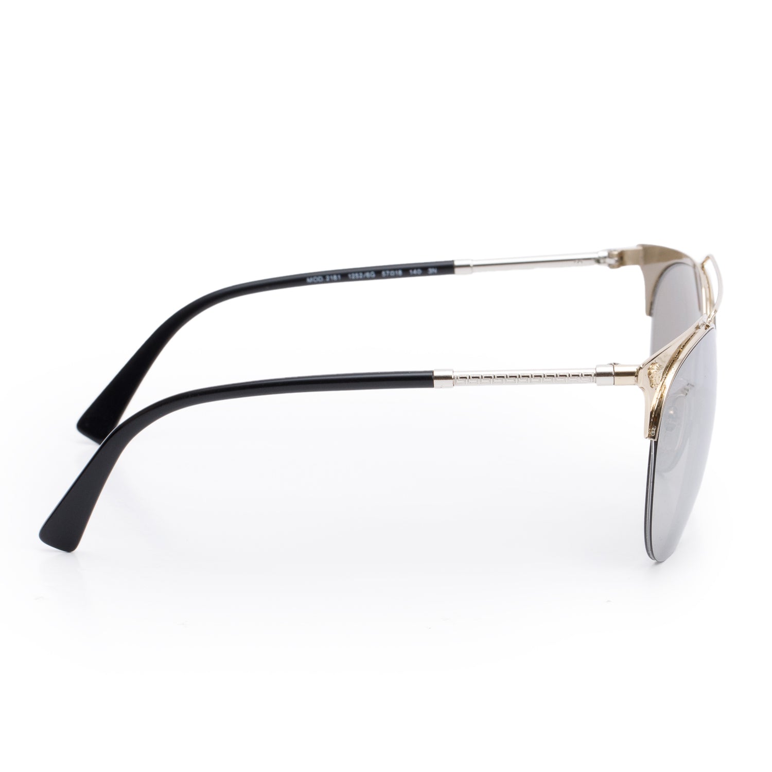 Versace 2181 Silver Tone Metal Medusa Aviator Sunglasses w/ Case