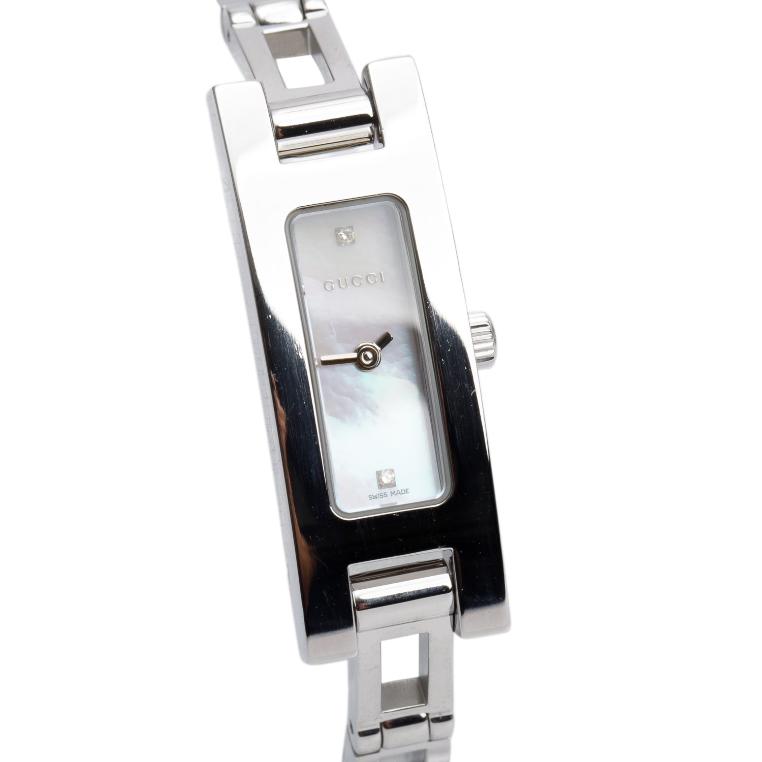Gucci Stainless Steel 3900 Series Watch Mother of Pearl Diamond Dial