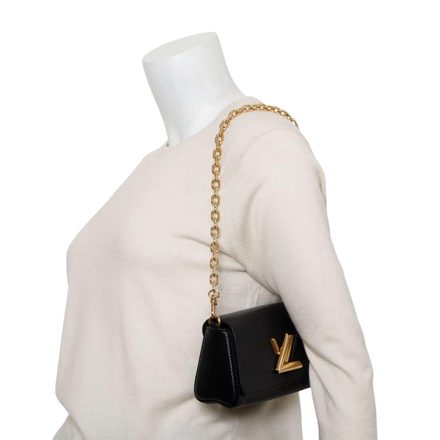 Louis Vuitton Black Epi Leather Twist West Pochette Bag w/ Straps
