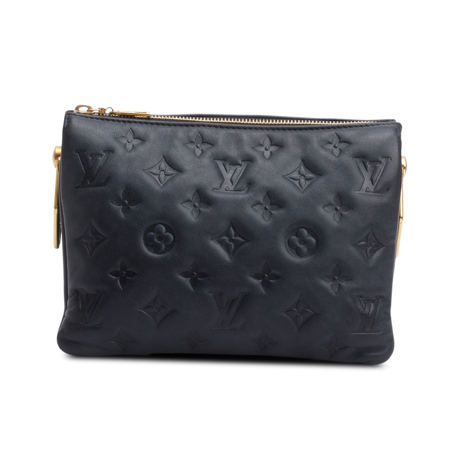 Louis Vuitton 2022 Black Monogram Embossed Lambskin Leather Coussin BB w/ Receipt