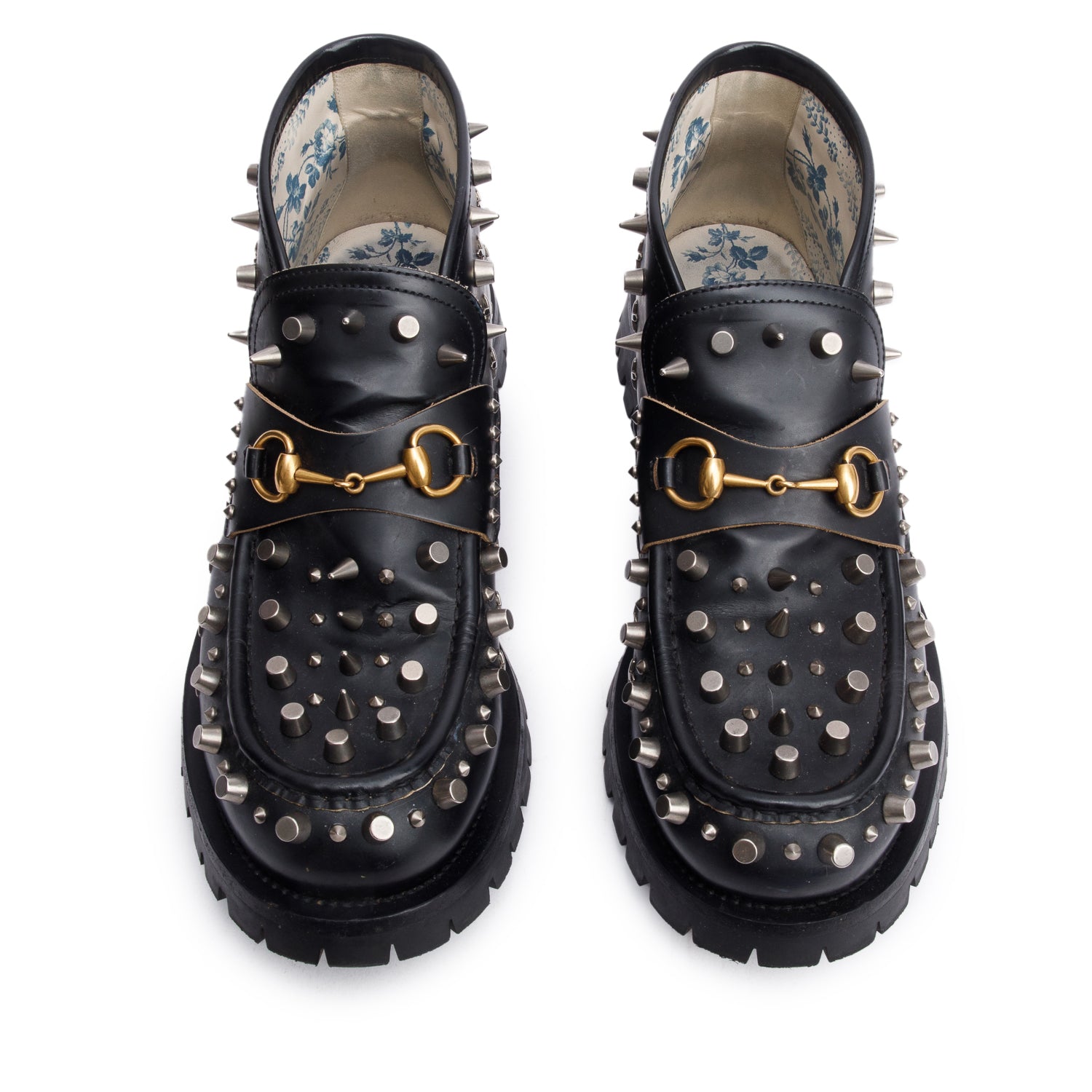 Gucci Black Horsebit Studded Leather Ankle Boots, Size 12 w/ Box