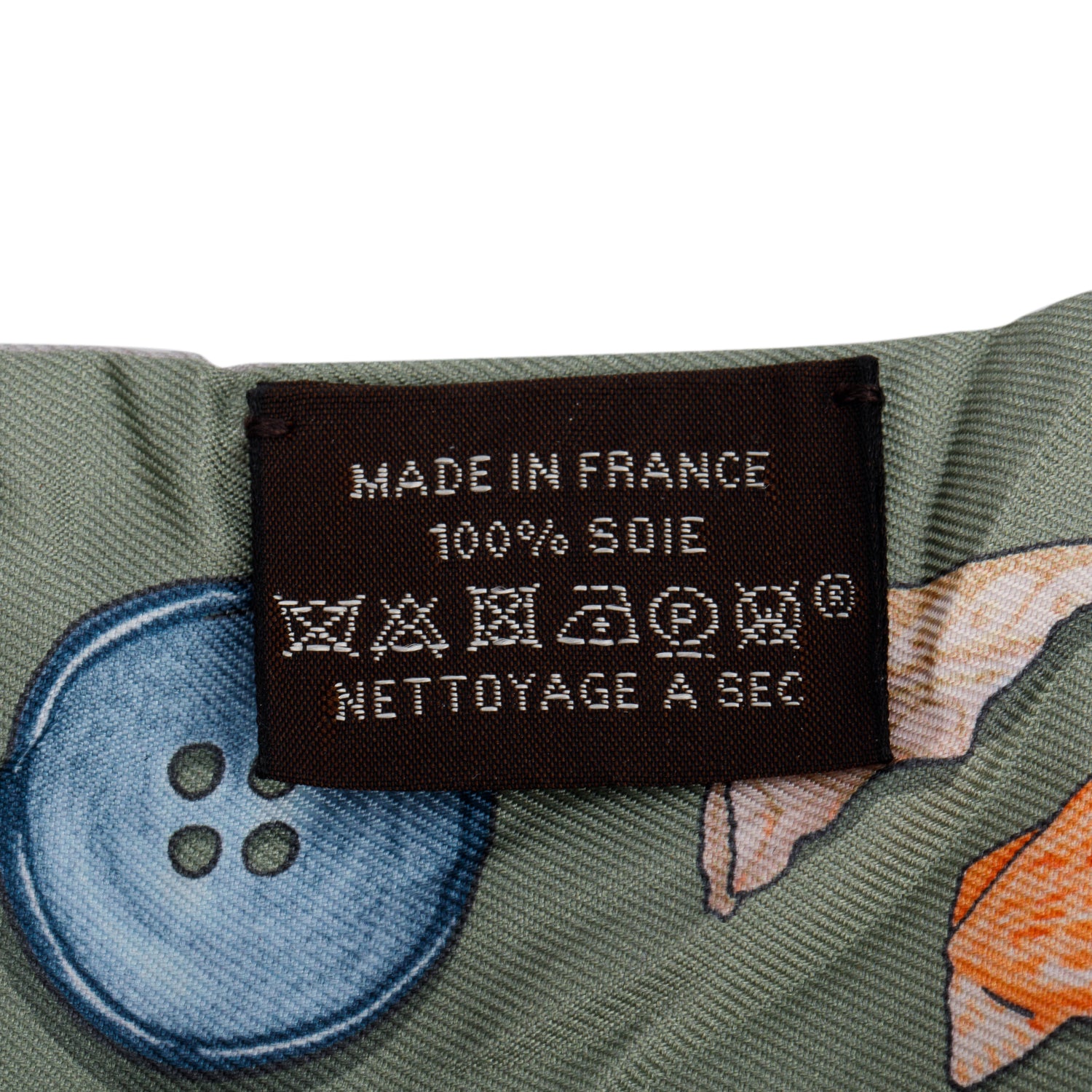 Hermes Gris Perle/Vert Amande/Beige 'In the Pocket' Silk Twilly