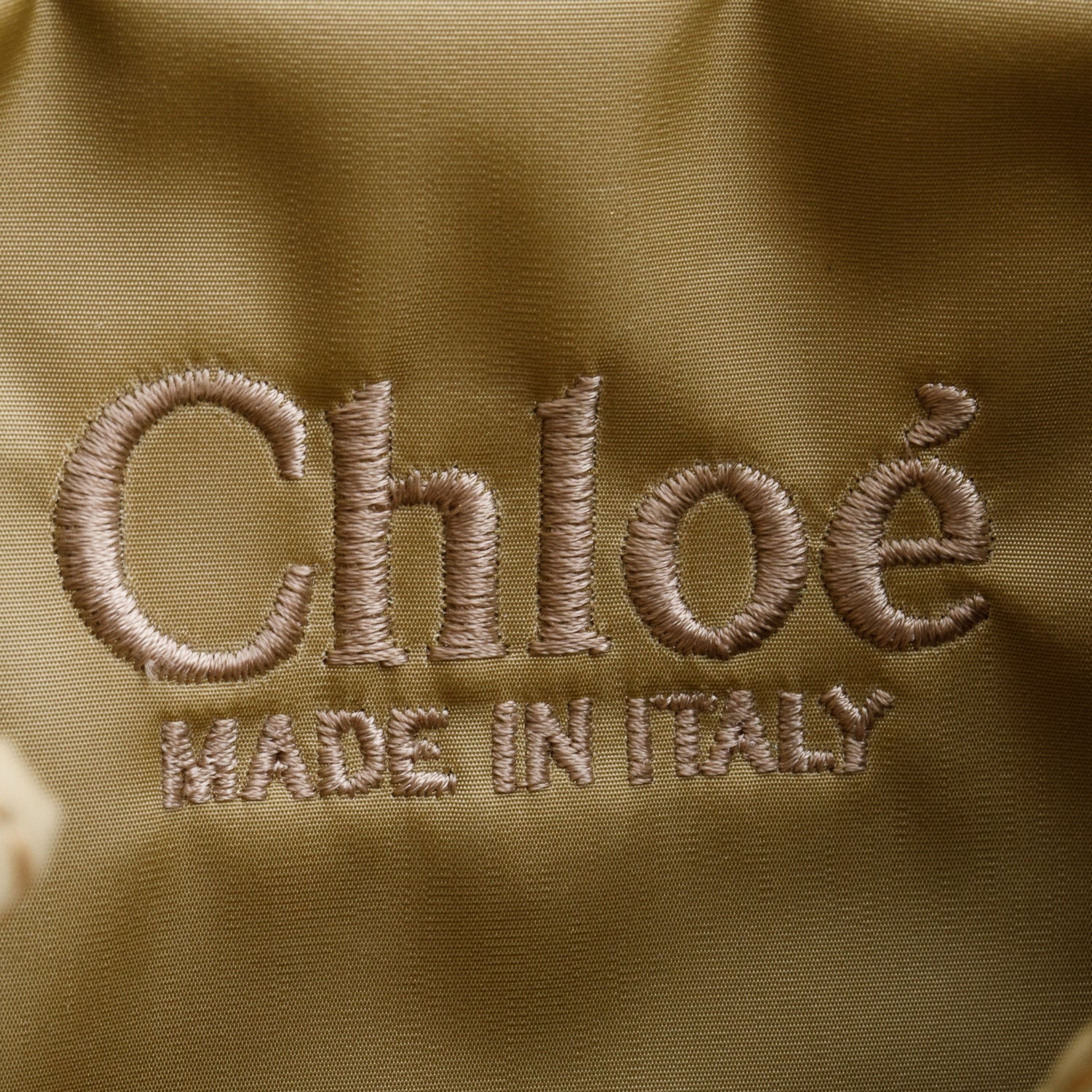 Chloe Green Olive Nylon Logo Small Woody Tote w/ Strap & Authenticity Card
