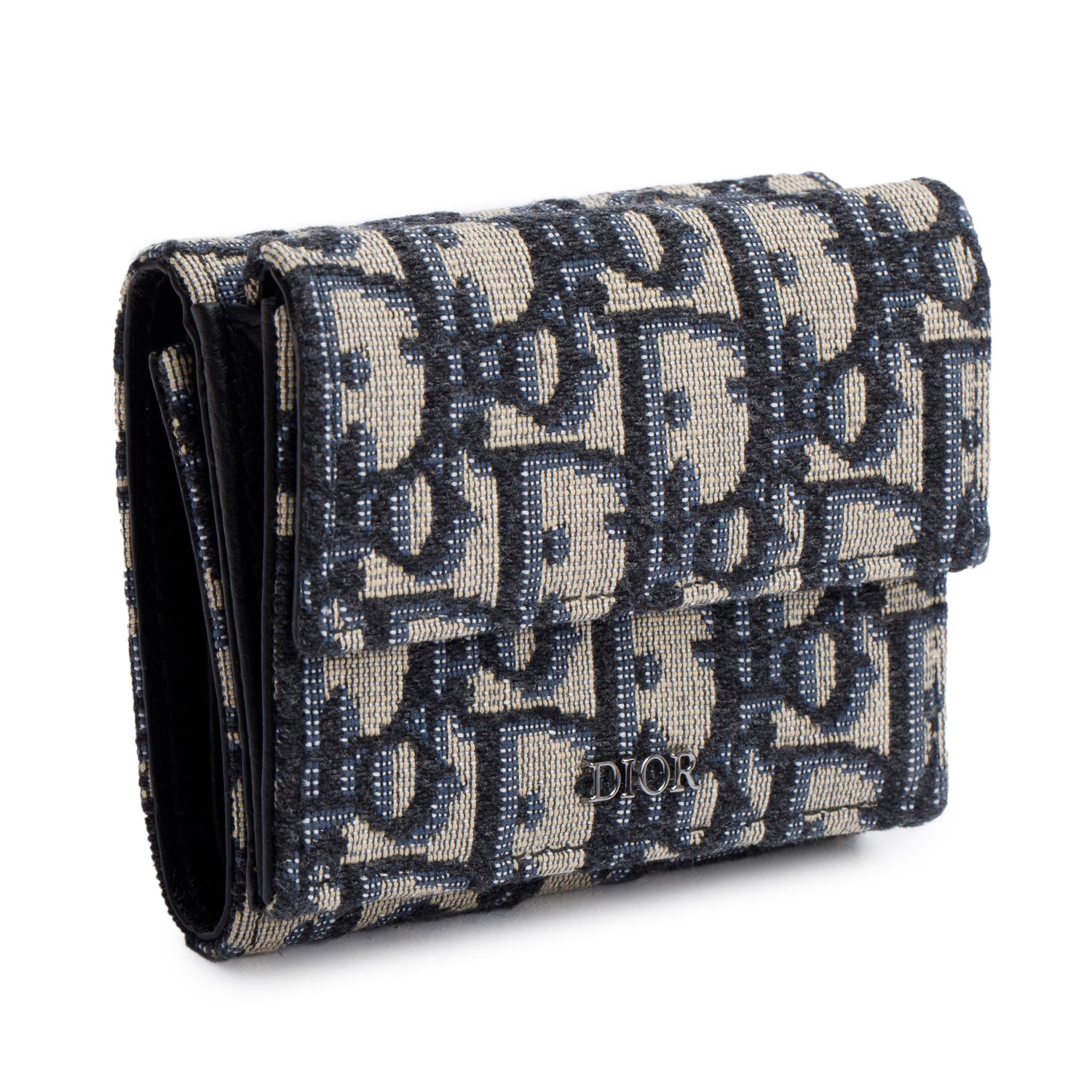 Christian Dior 2020 Oblique Jacquard Trifold Compact Wallet