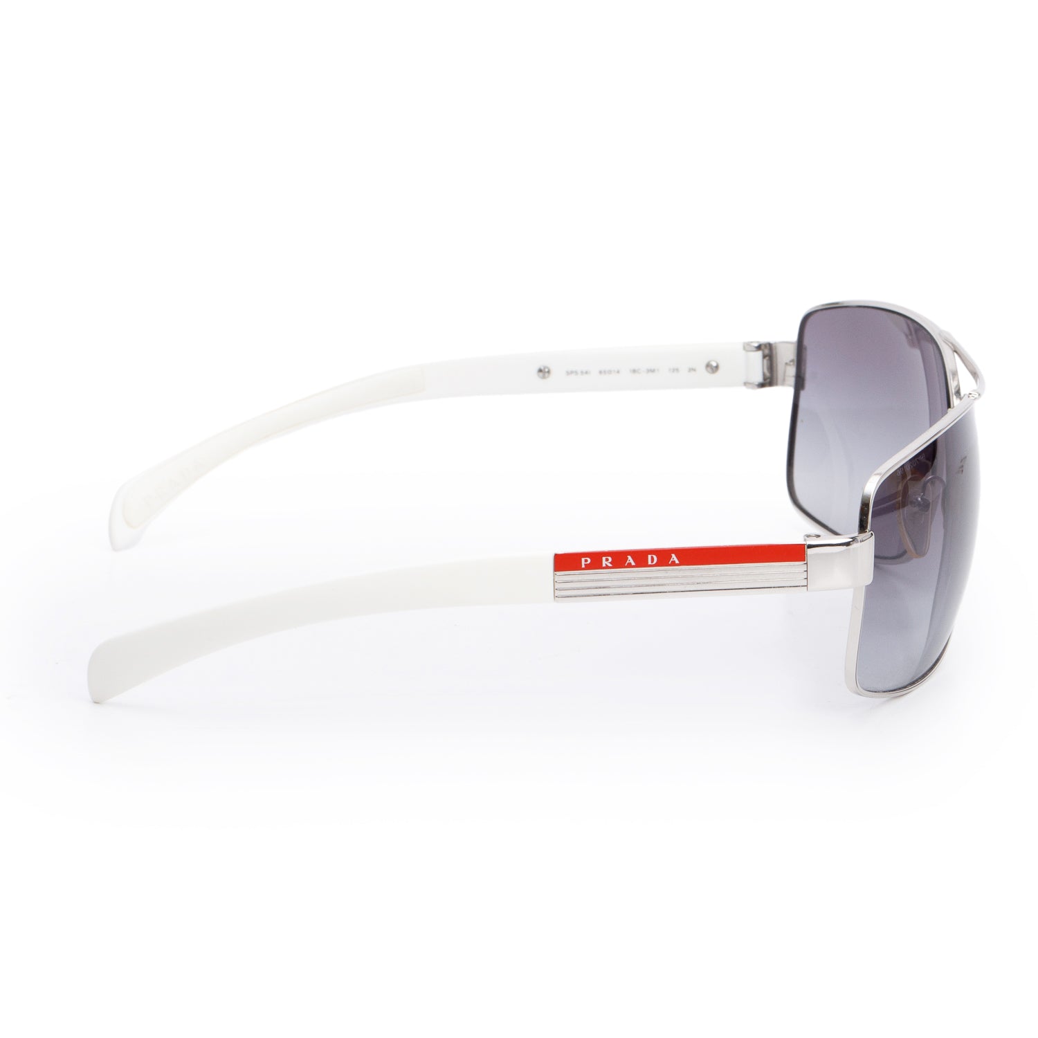Prada SPS 54I White Linea Rossa Aviator Sunglasses w/ Case