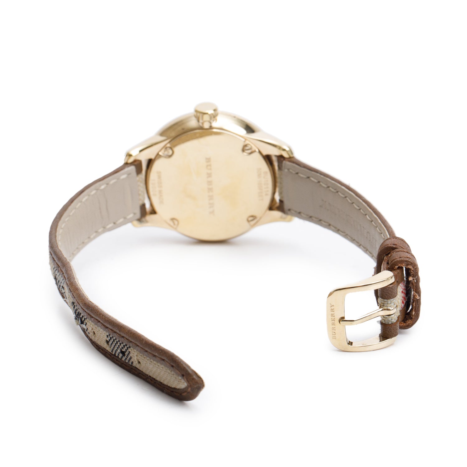 Burberry Gold-Plated Stainless Steel BU10114 32 MM Classic Nova Check Quartz Watch