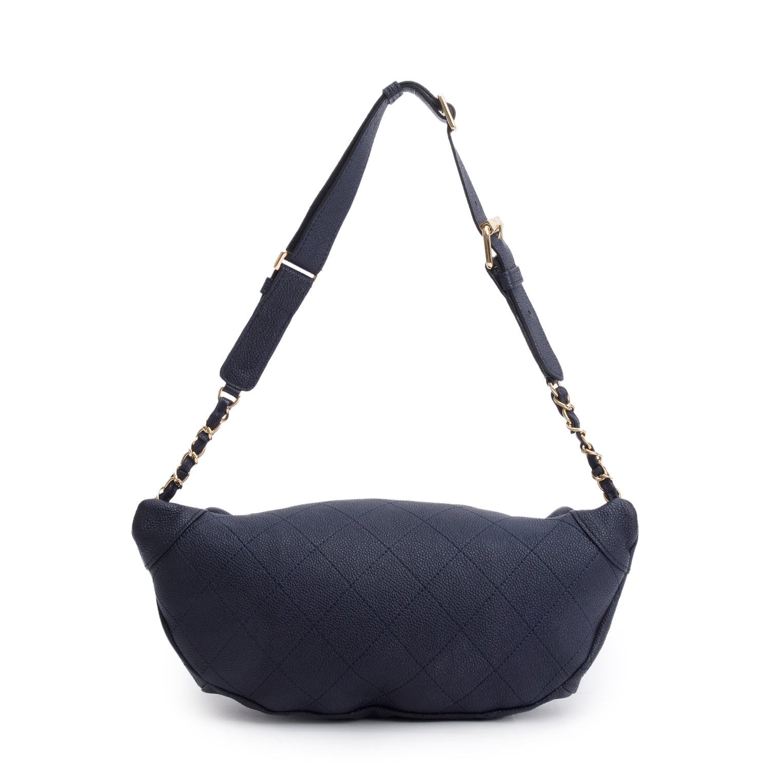 Chanel Navy Calfskin Leather Quilted Banane Waist Bag w/ Box & Authenticity Card