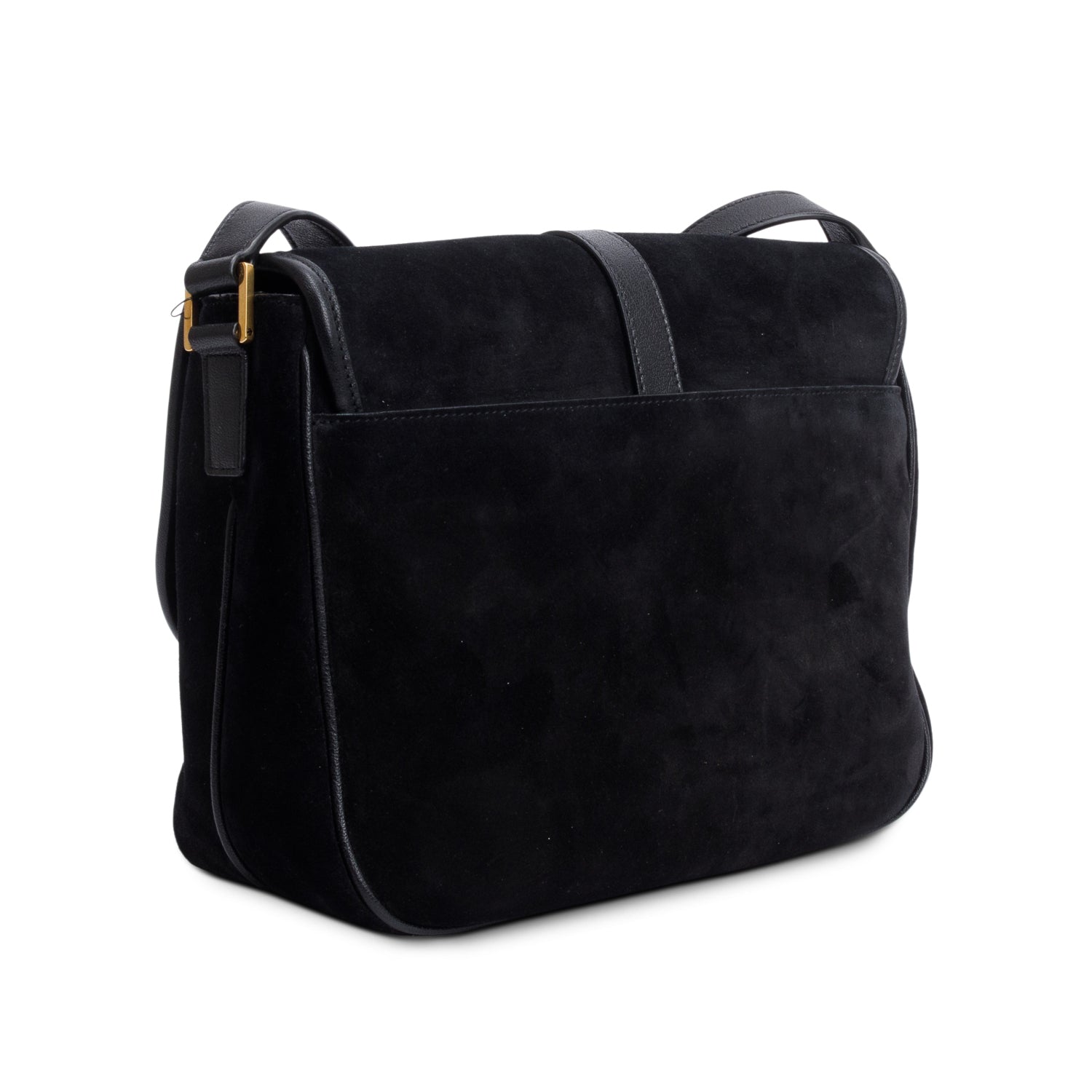 Saint Laurent Black Suede Medium Sorbonne Crossbody Bag