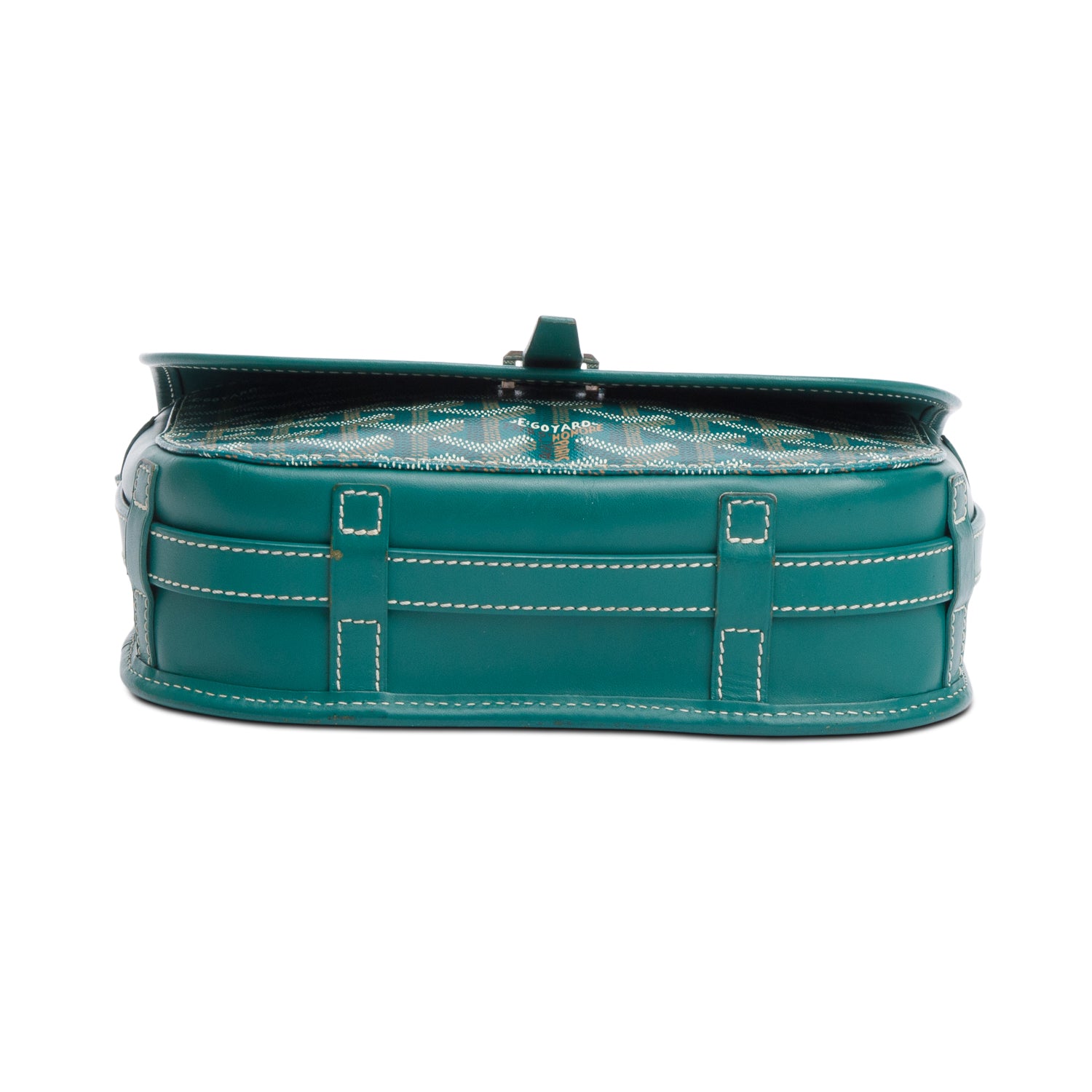 Goyard 2021 Green Leather & Monogram Canvas Belvedere II PM Crossbody Bag