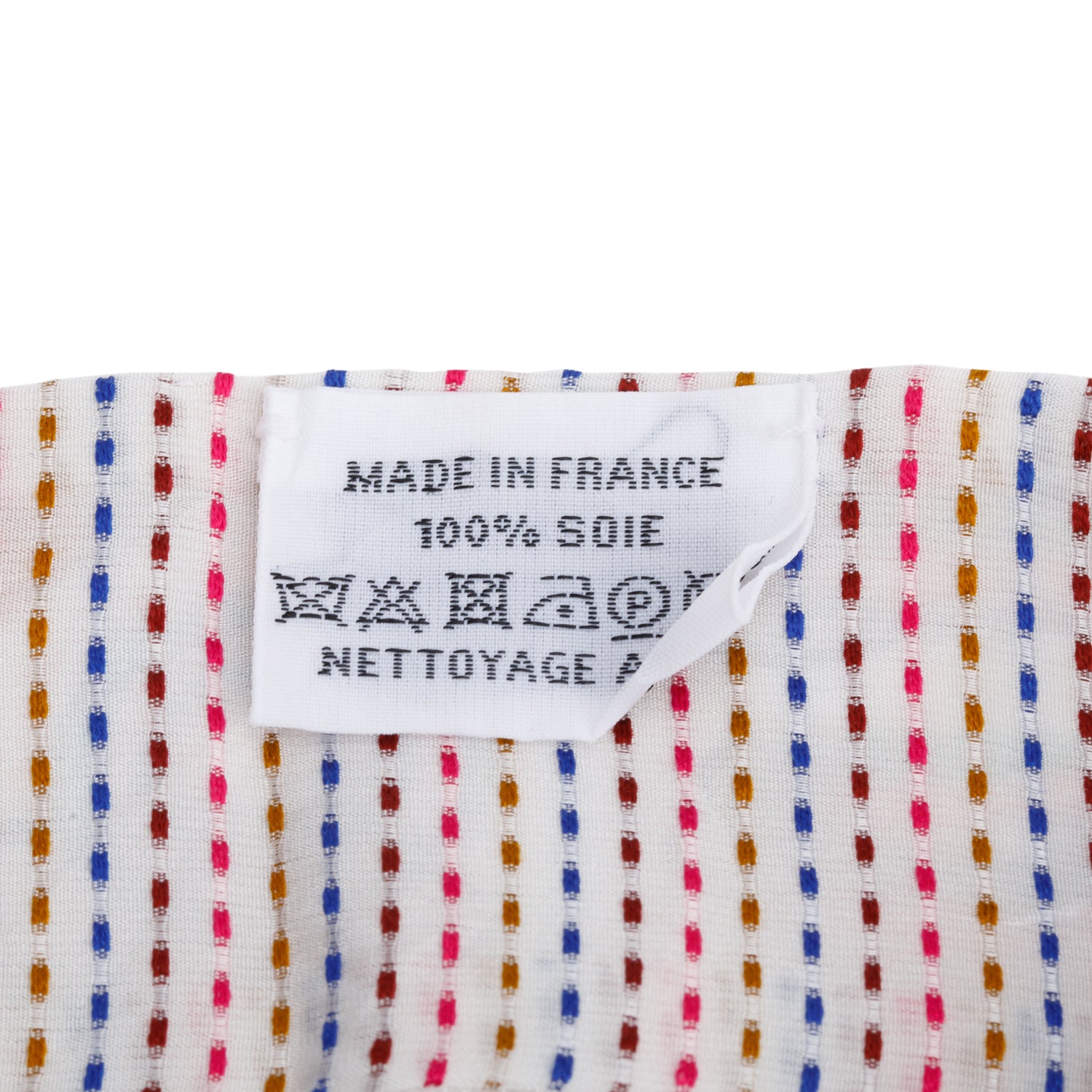 Hermes White/Mulitcolour 'Chevaloscope Pointille' Silk Twilly w/ Box