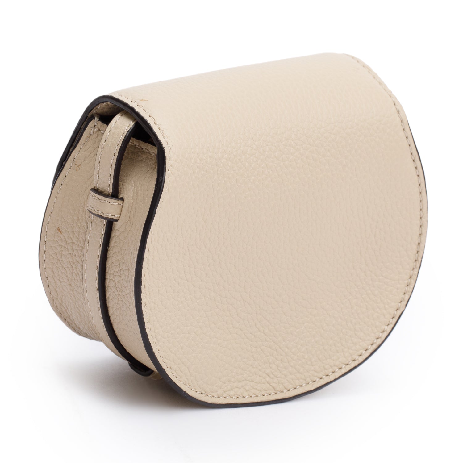 Chloe Beige Grained Leather Nano Marcie Crossbody Bag w/ Authenticity Card