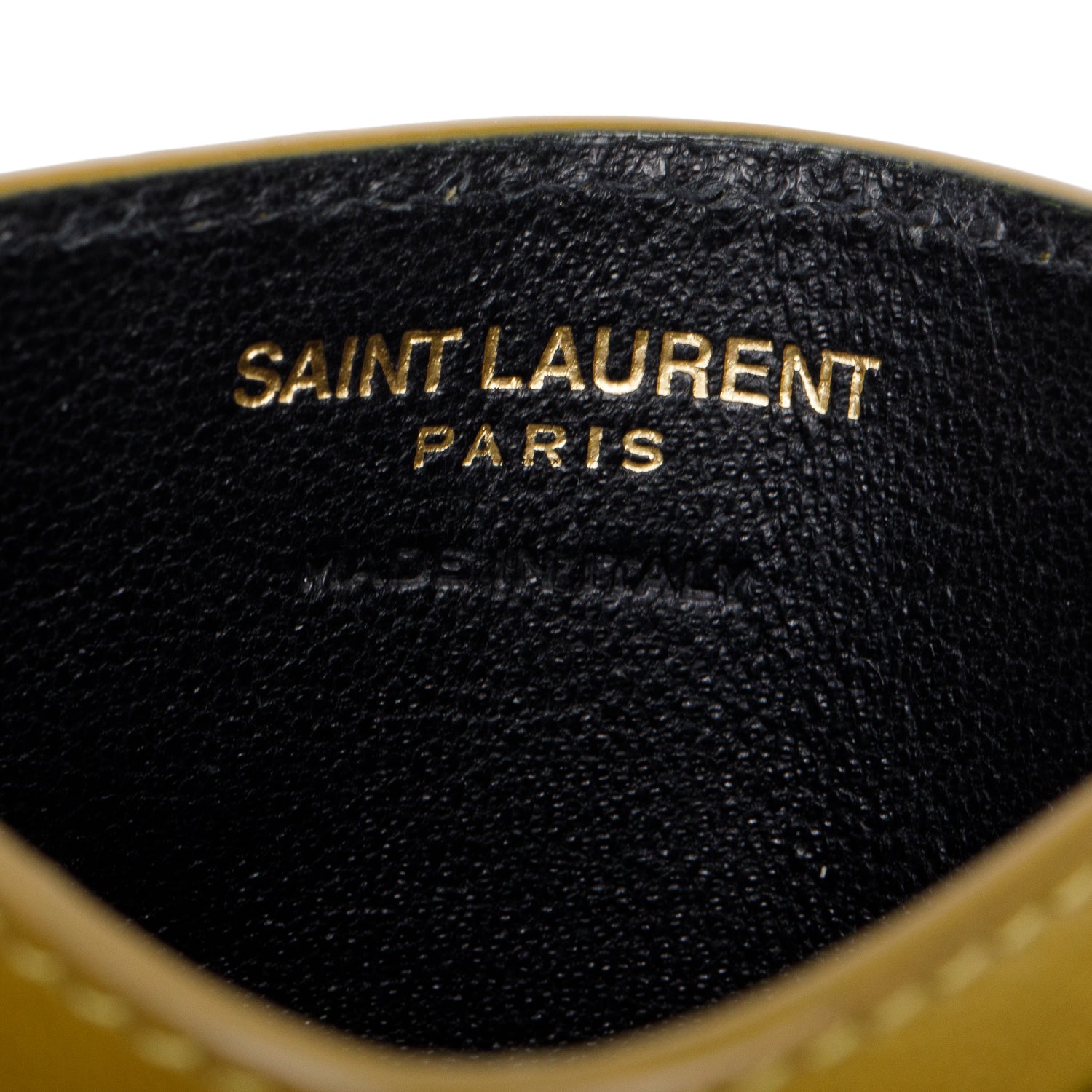 Saint Laurent 2023 Olive Drab Quilted Cassandre Leather Card Case