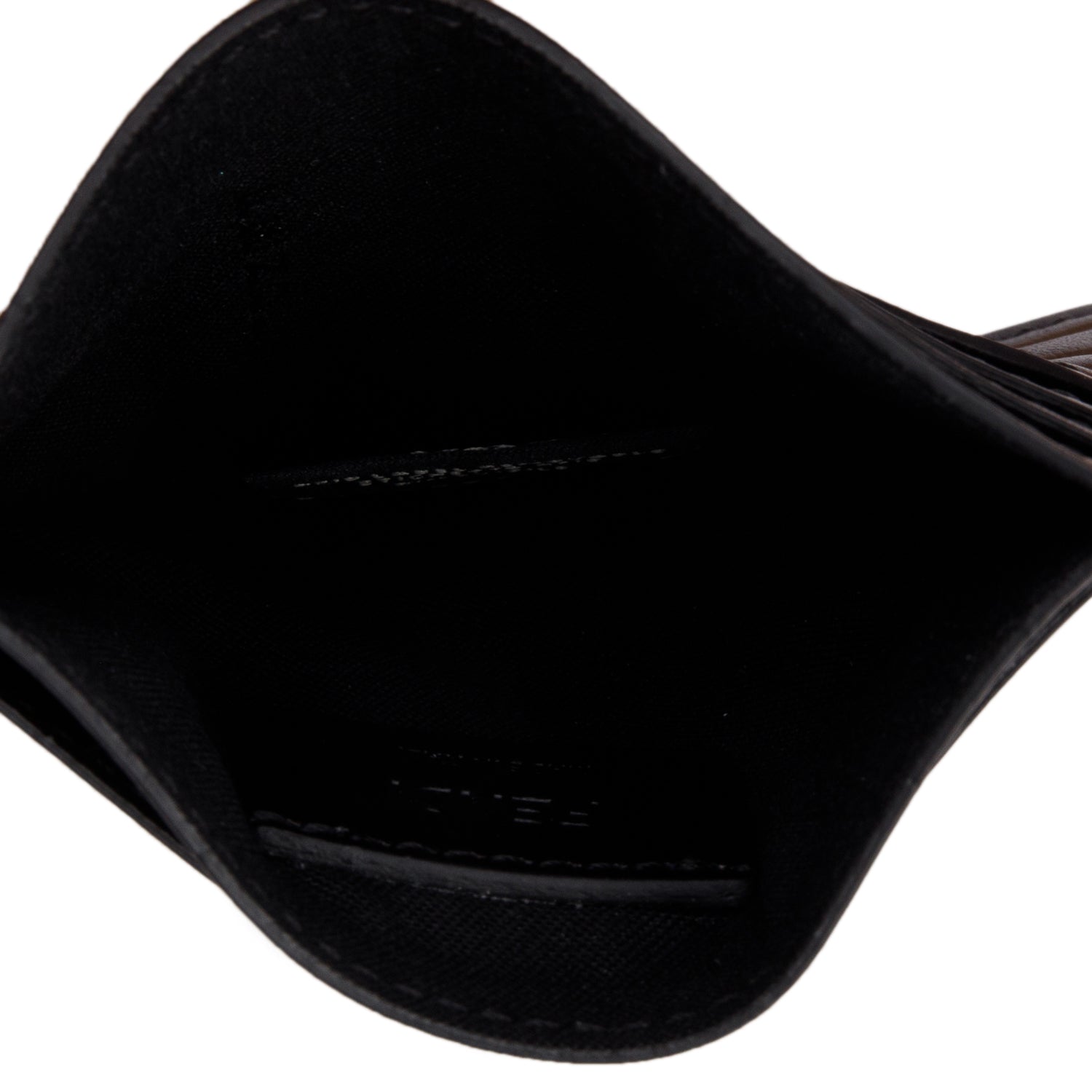 Fendi Brown FF Embossed Leather Card Holder w/ Box