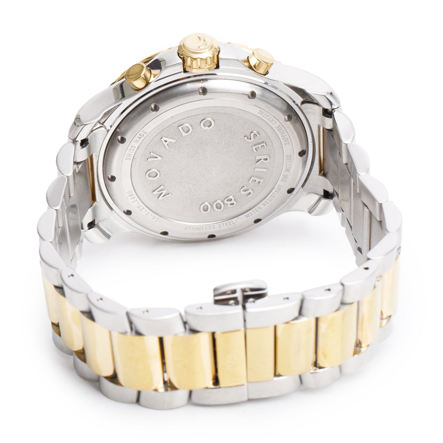 Movado Two-Tone Stainless Steel Series 800 42 MM Chronograph Quartz Watch Green Dial