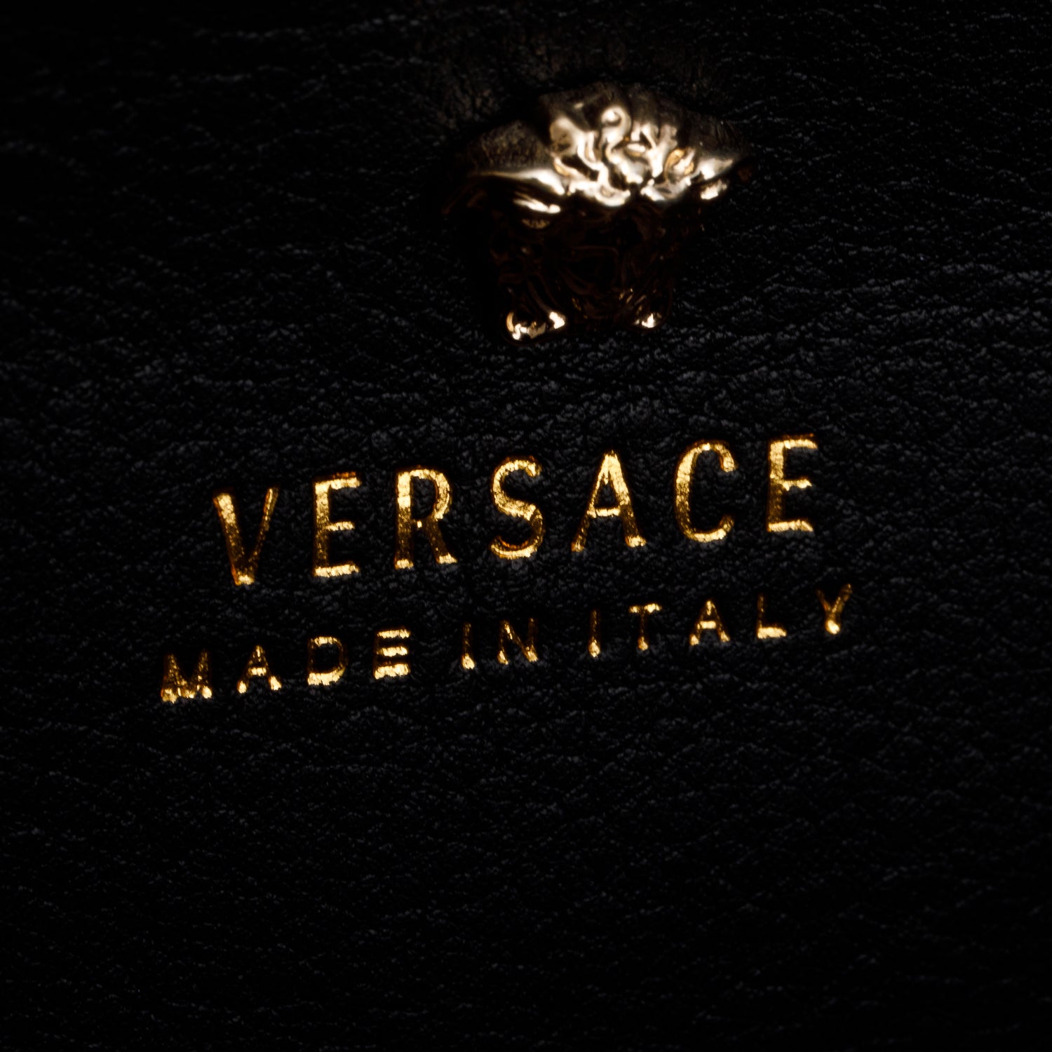 Versace Black Leather Cross-Stitch Medusa Empire Flap Handle Bag w/ Strap