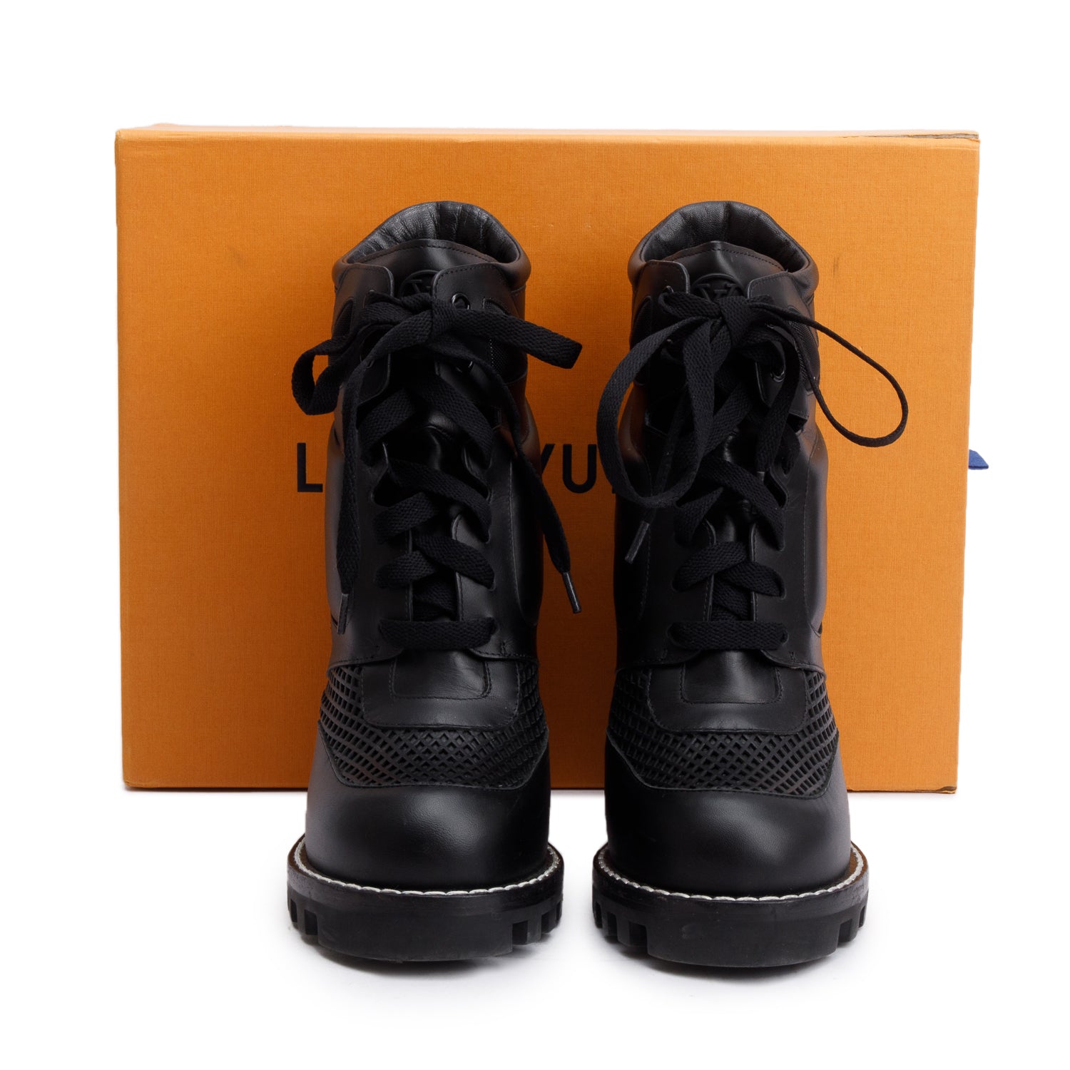 Louis Vuitton Black Digital Gate Ankle Boots, Size 38 w/ Box