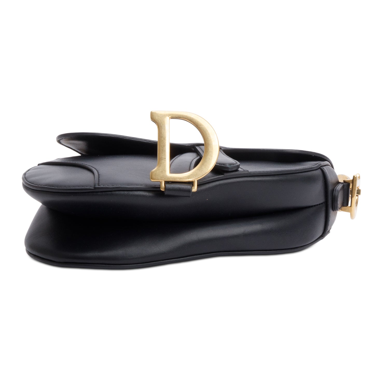Christian Dior Black Smooth Leather Mini Saddle Bag