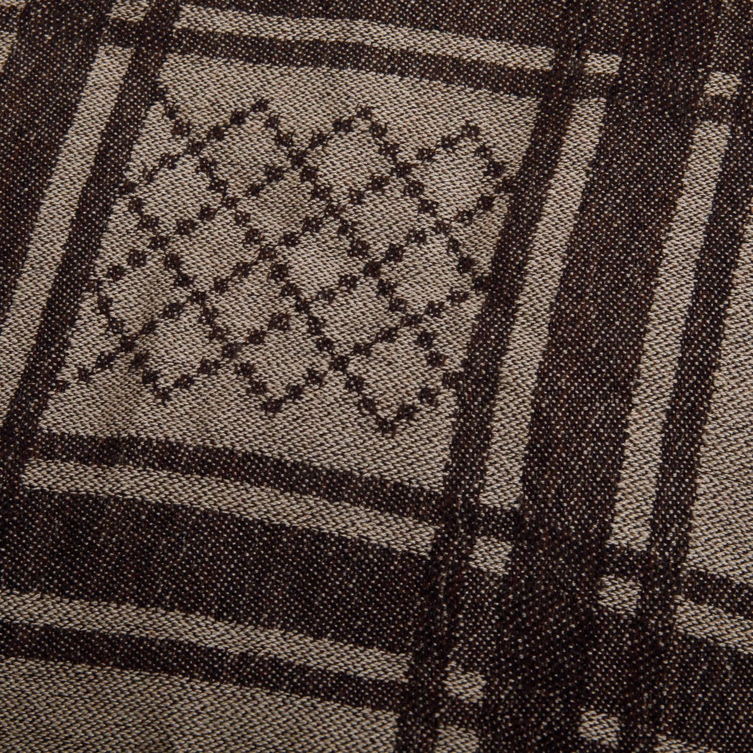 Gucci Brown GG Jacquard Wool Silk Shawl Scarf