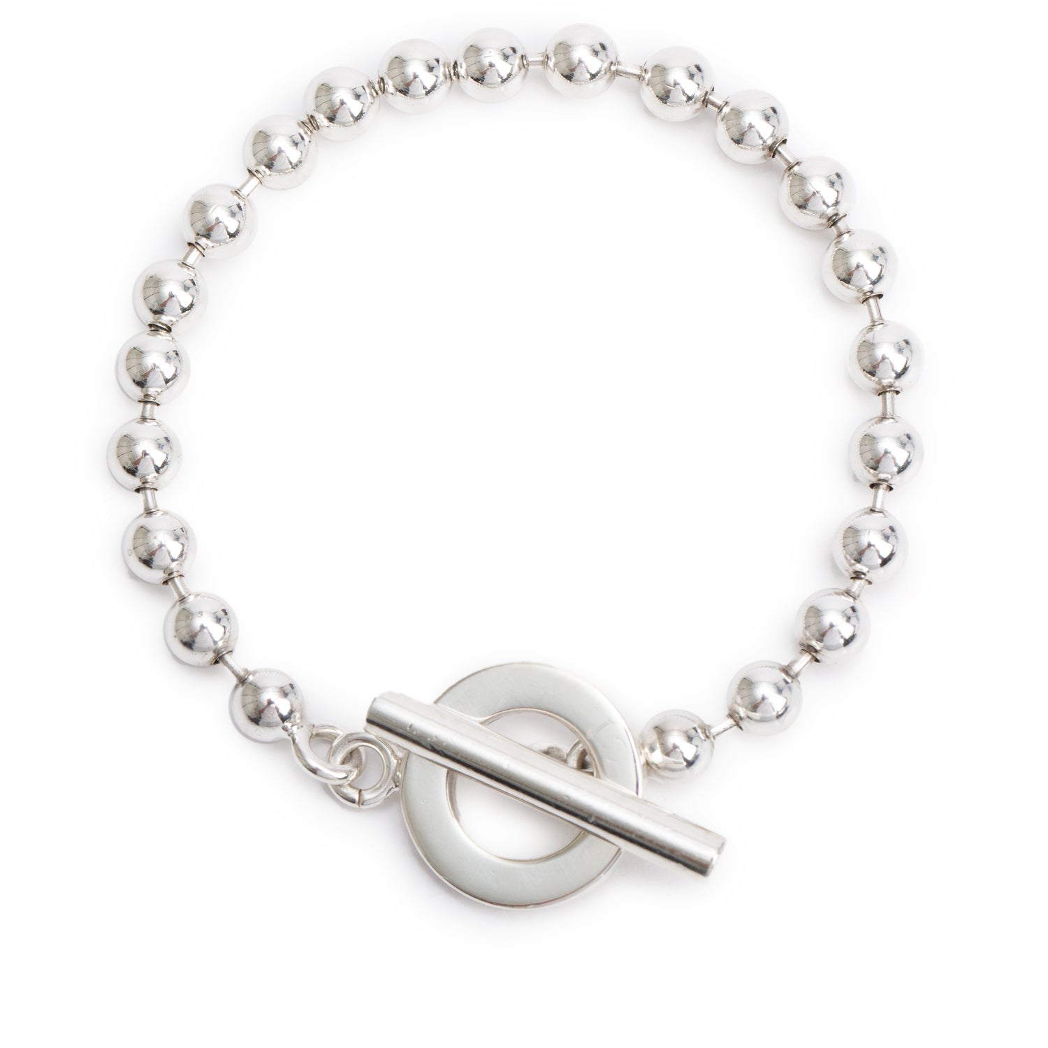 Gucci Sterling Silver Boule Chain Toggle Bracelet