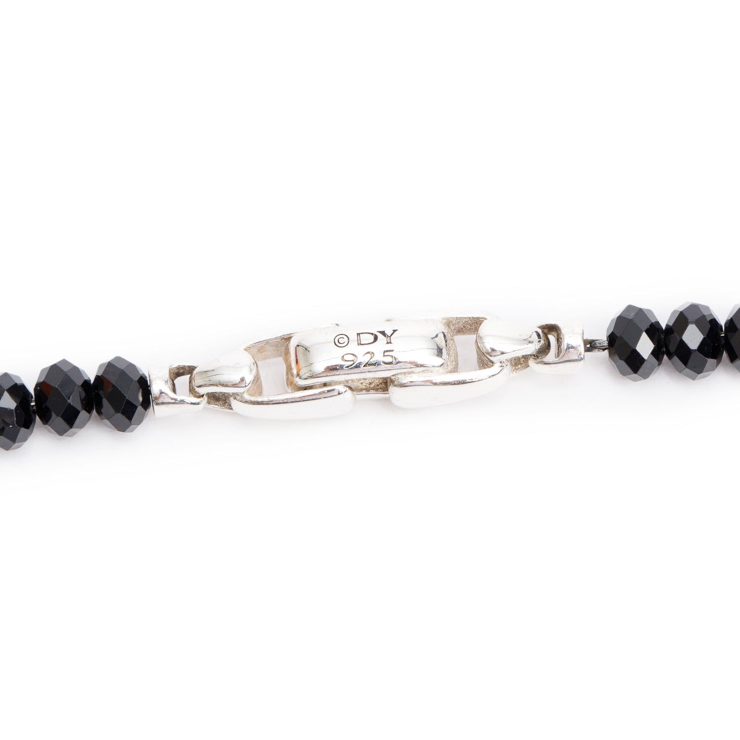 David Yurman Sterling Silver Pearl & Black Spinel Spiritual Beads Necklace