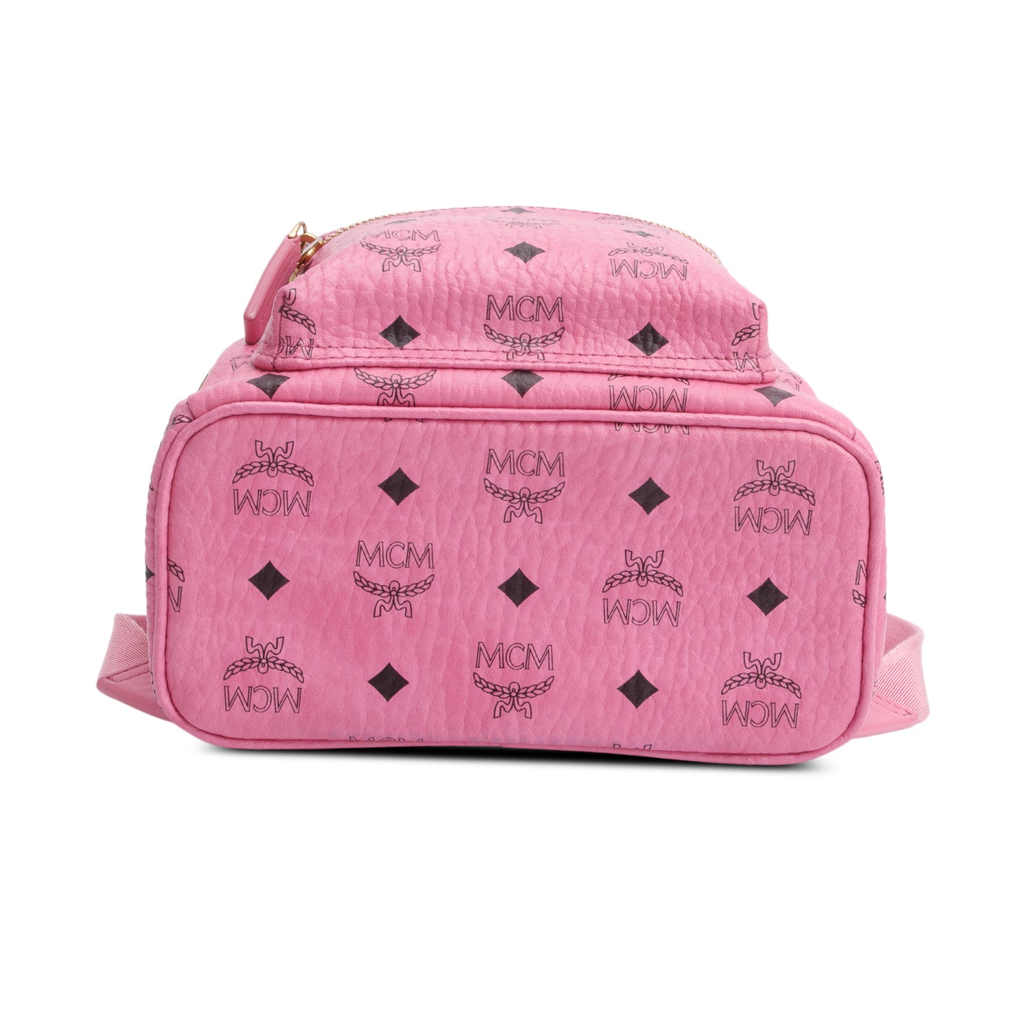 MCM Pink Visetos Side Studs Mini Stark Backpack