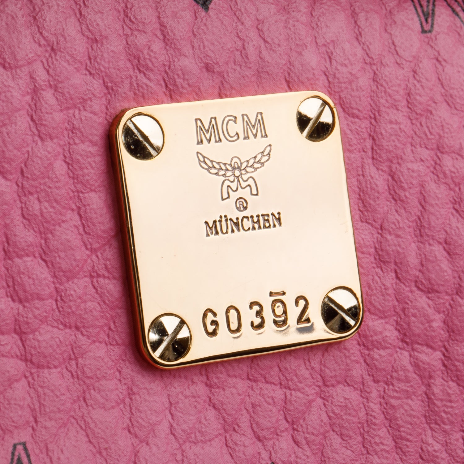 MCM Pink Visetos Side Studs Mini Stark Backpack