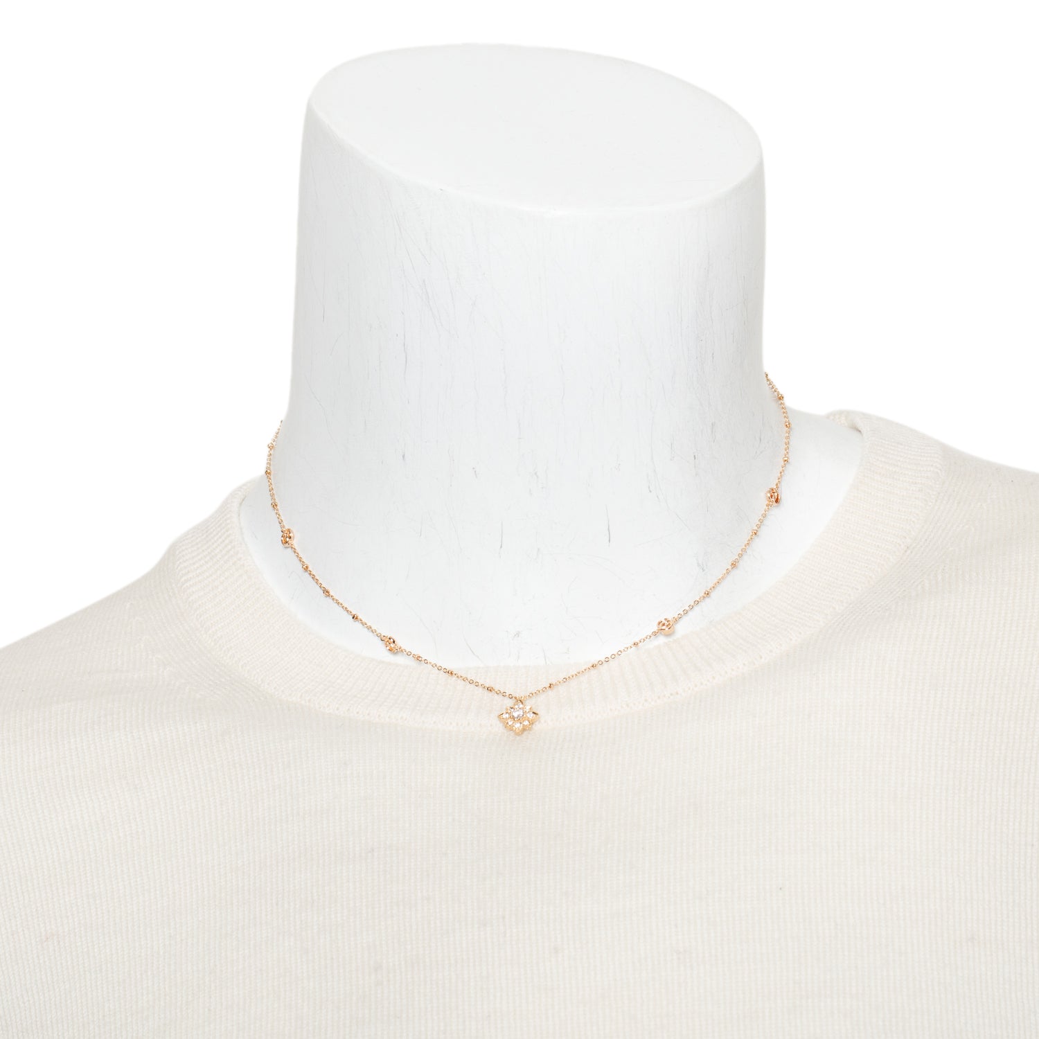 Gucci 18k Rose Gold Diamond Flora Necklace w/ Box