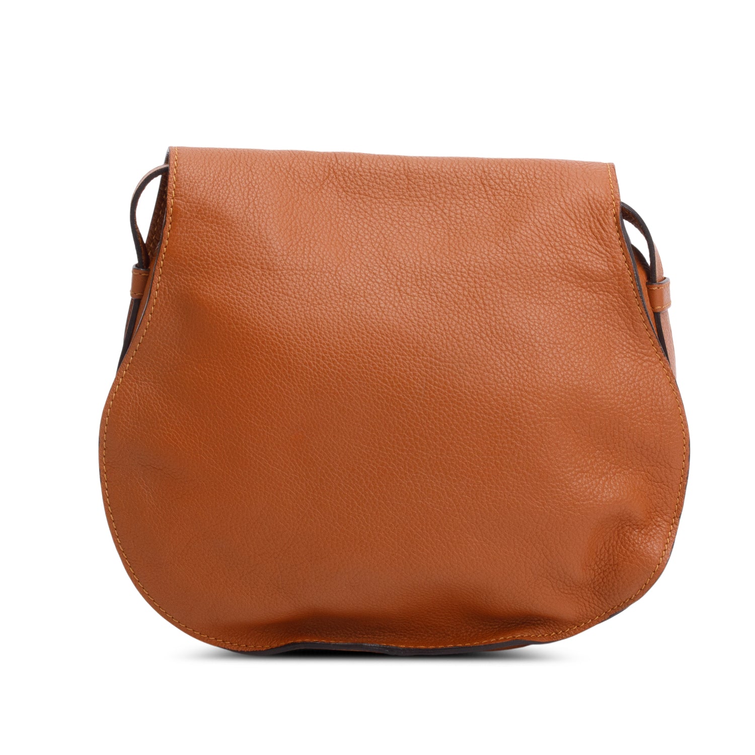 Chloe Brown Calfskin Leather Medium Marcie Crossbody Bag w/ Authenticity Card