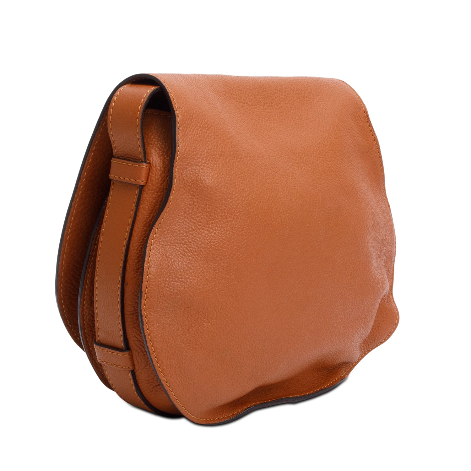Chloe Brown Calfskin Leather Medium Marcie Crossbody Bag w/ Authenticity Card