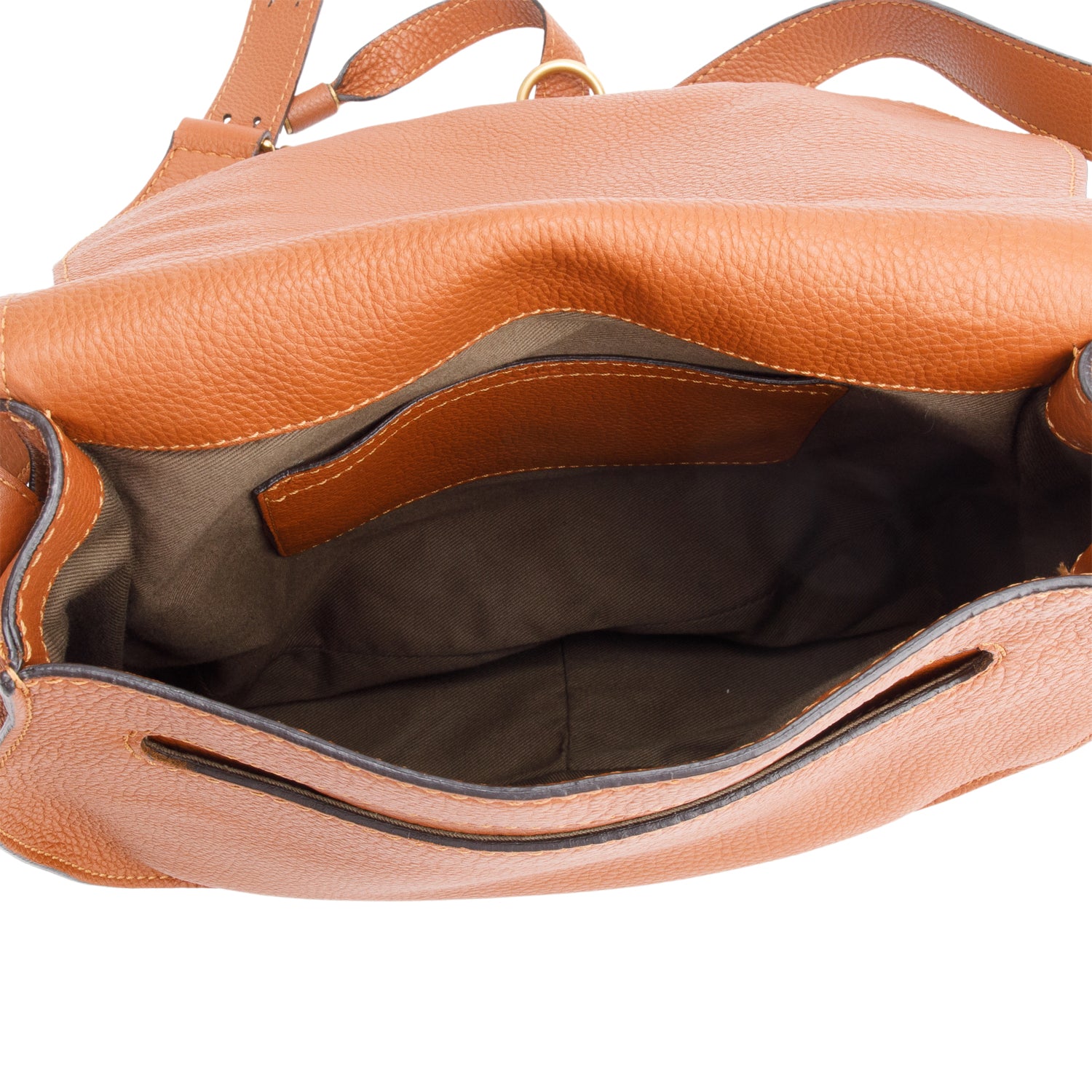 Chloe Brown Calfskin Leather Medium Marcie Crossbody Bag w/ Authenticity Card