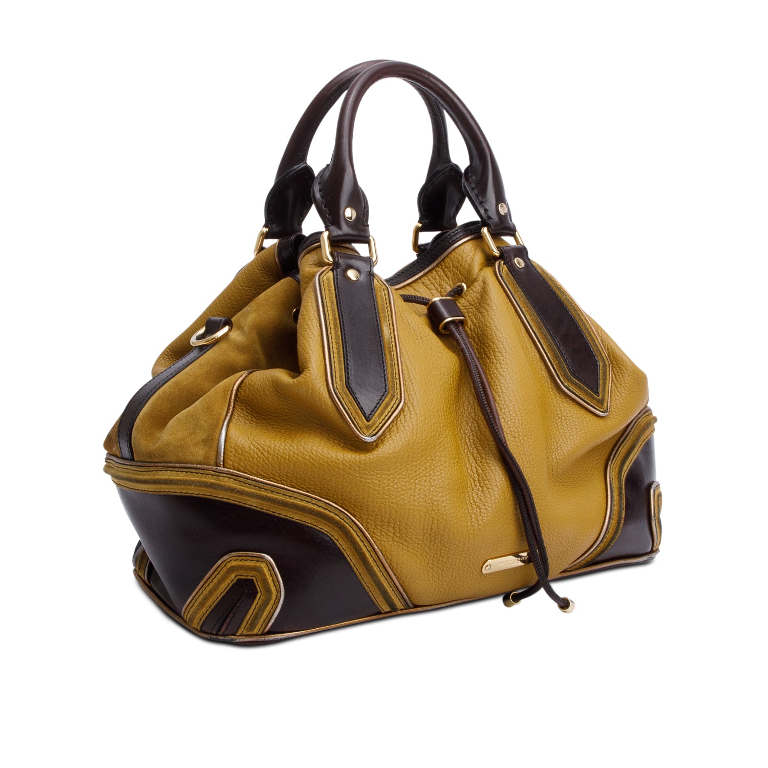 Burberry Prorsum Beige/Brown Calfskin Leather/Suede Earlsburn Mixed Media Tote Bag w/ Strap