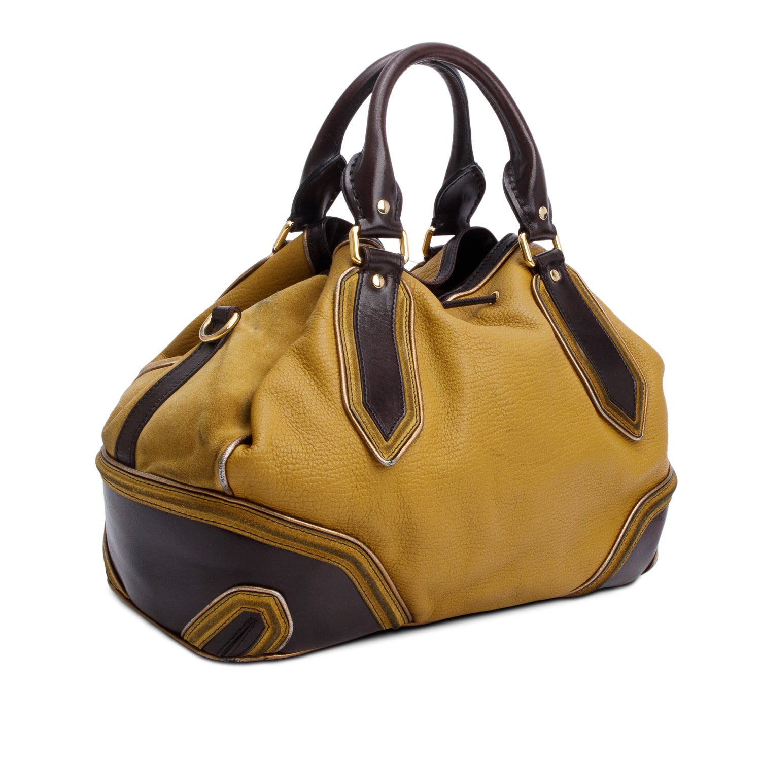 Burberry Prorsum Beige/Brown Calfskin Leather/Suede Earlsburn Mixed Media Tote Bag w/ Strap