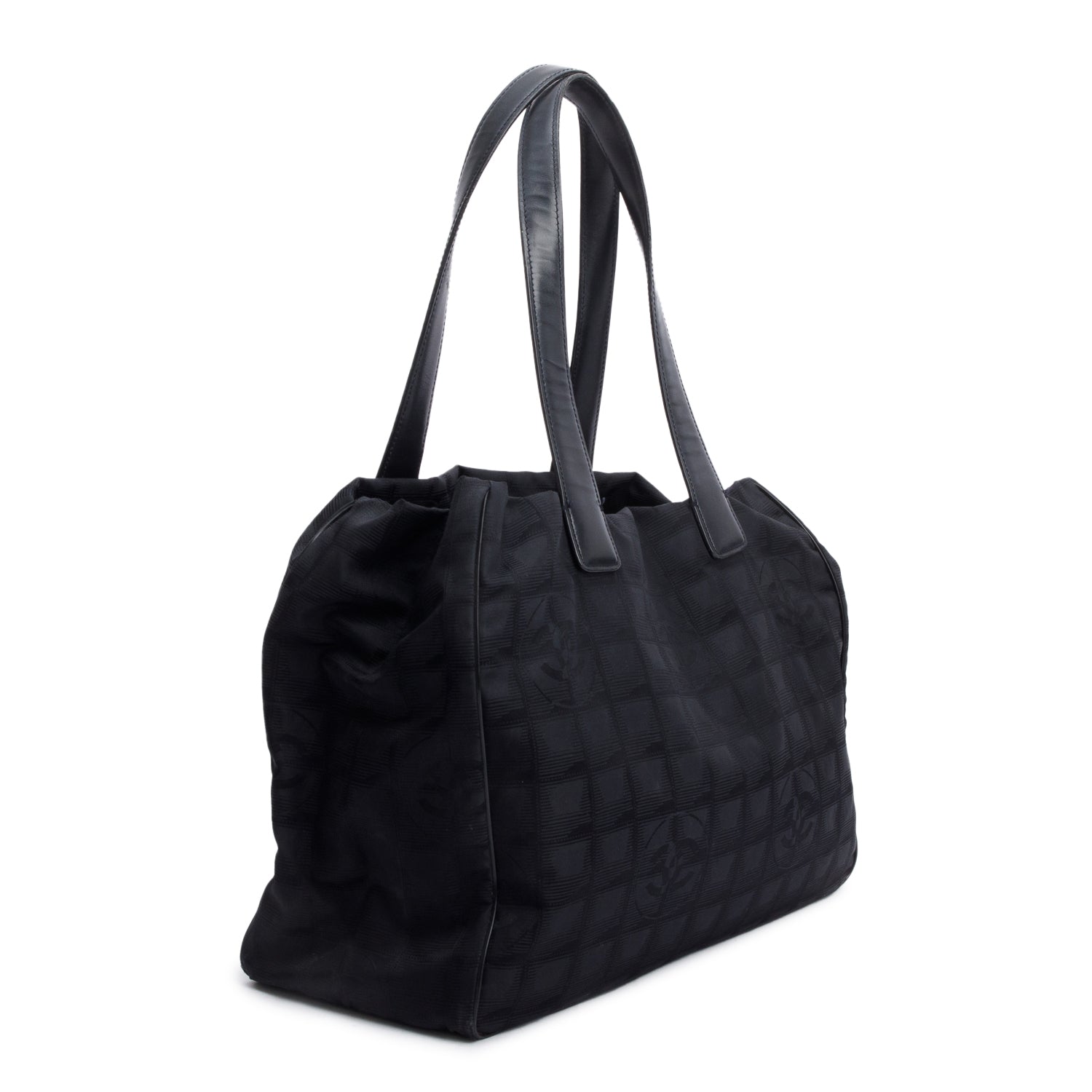 Chanel Black Canvas Travel Ligne Tote