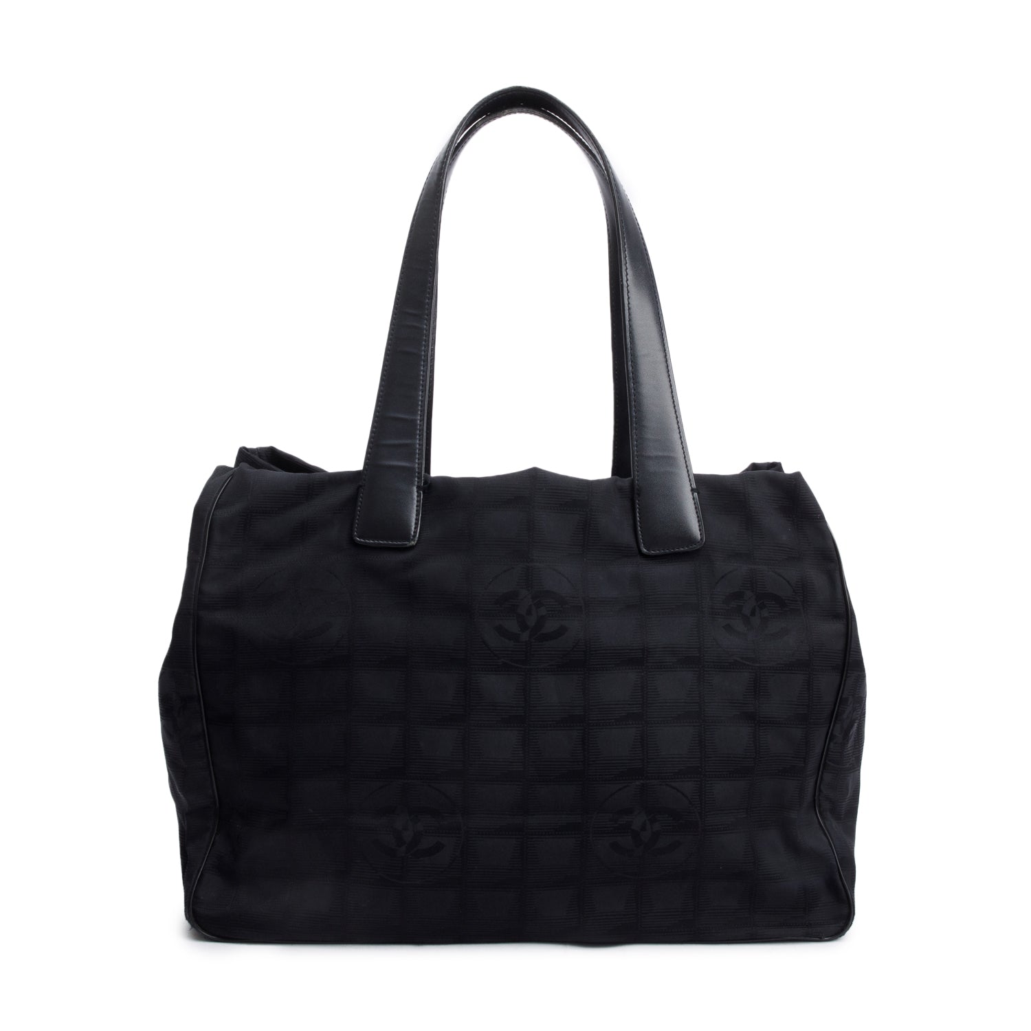 Chanel Black Canvas Travel Ligne Tote