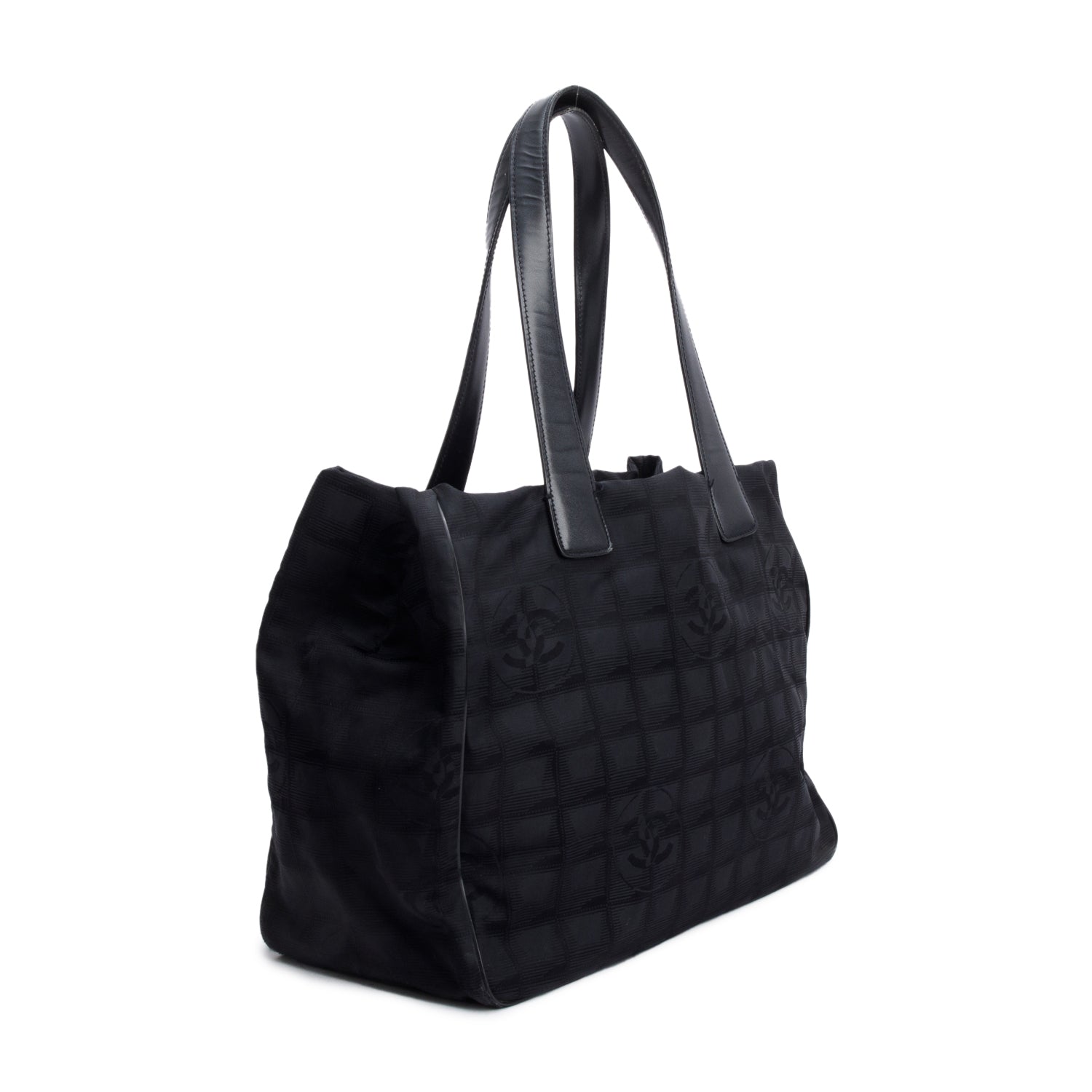 Chanel Black Canvas Travel Ligne Tote