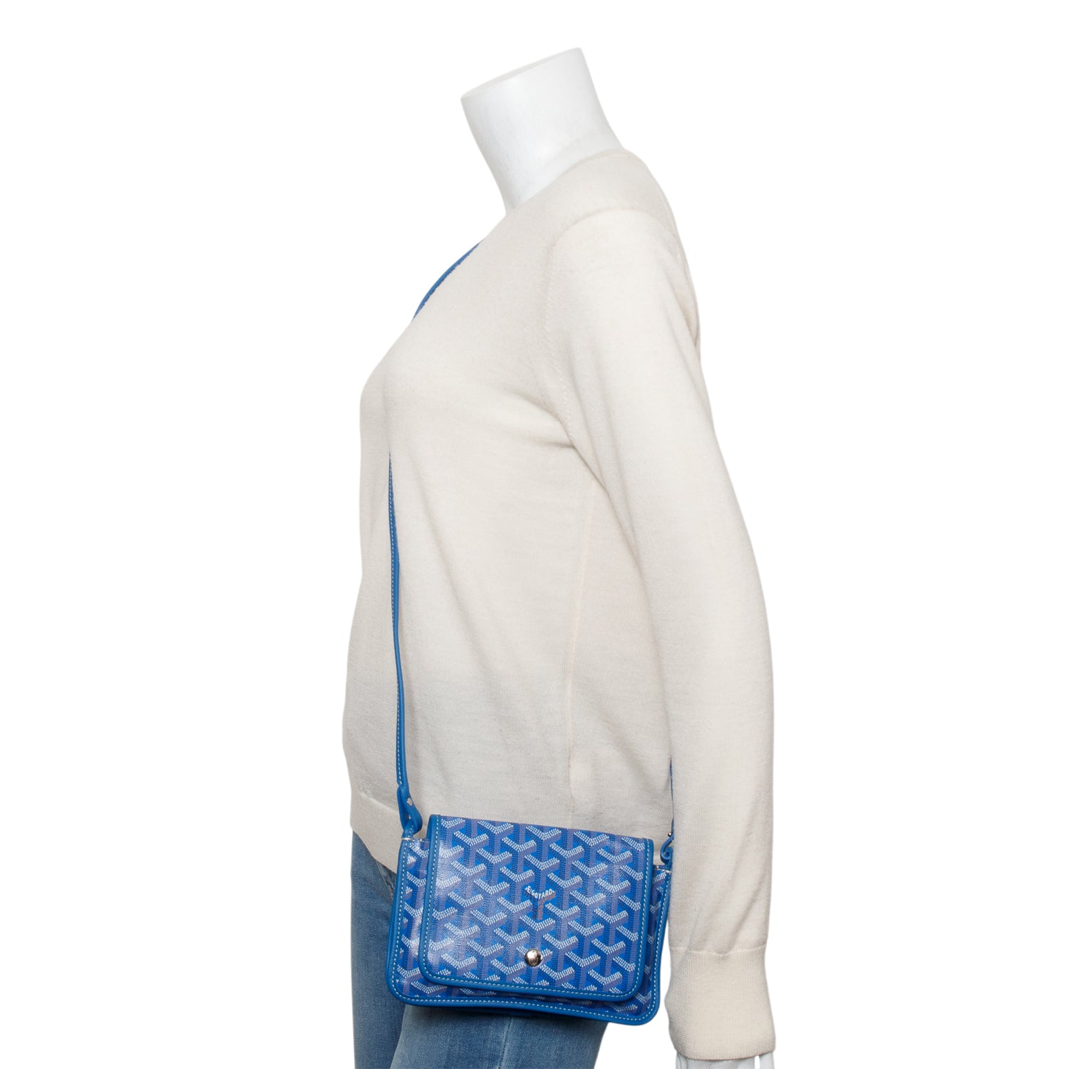 Goyard 2024 Blue Monogram Coated Canvas Plumet Crossbody Bag