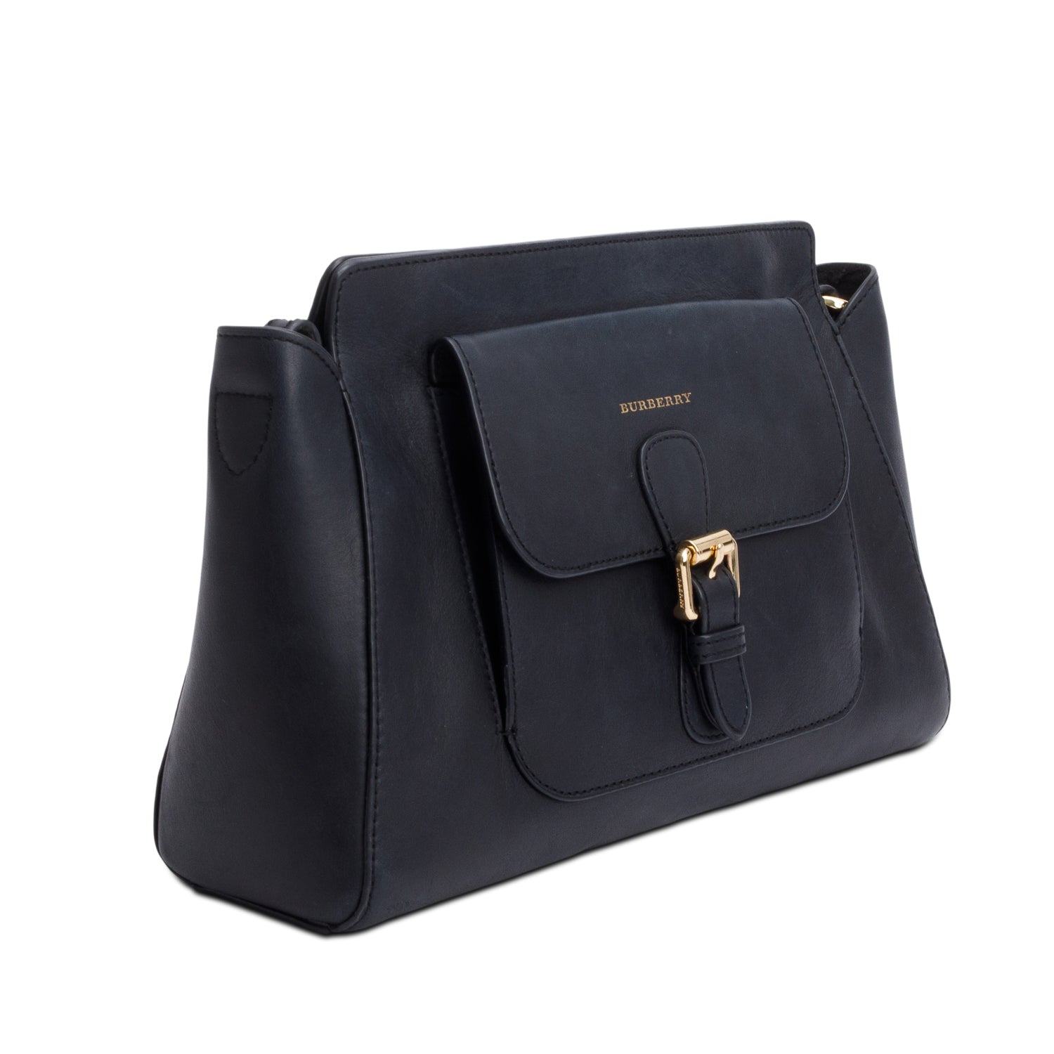 Burberry Black Leather Front Pocket Crossbody Bag